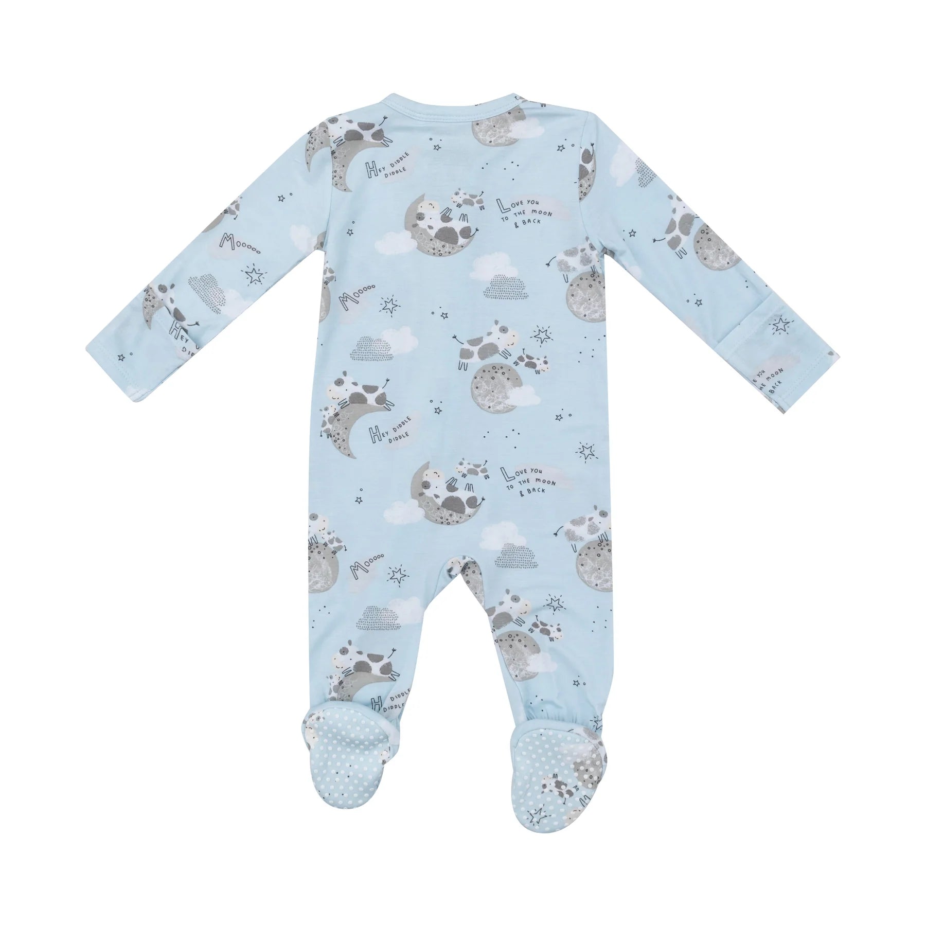 I Love You To The Moon Cows 2-Way Zipper Footie