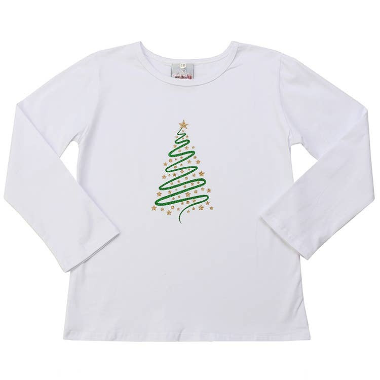 Christmas tree shimmer long sleeve tee for kids
