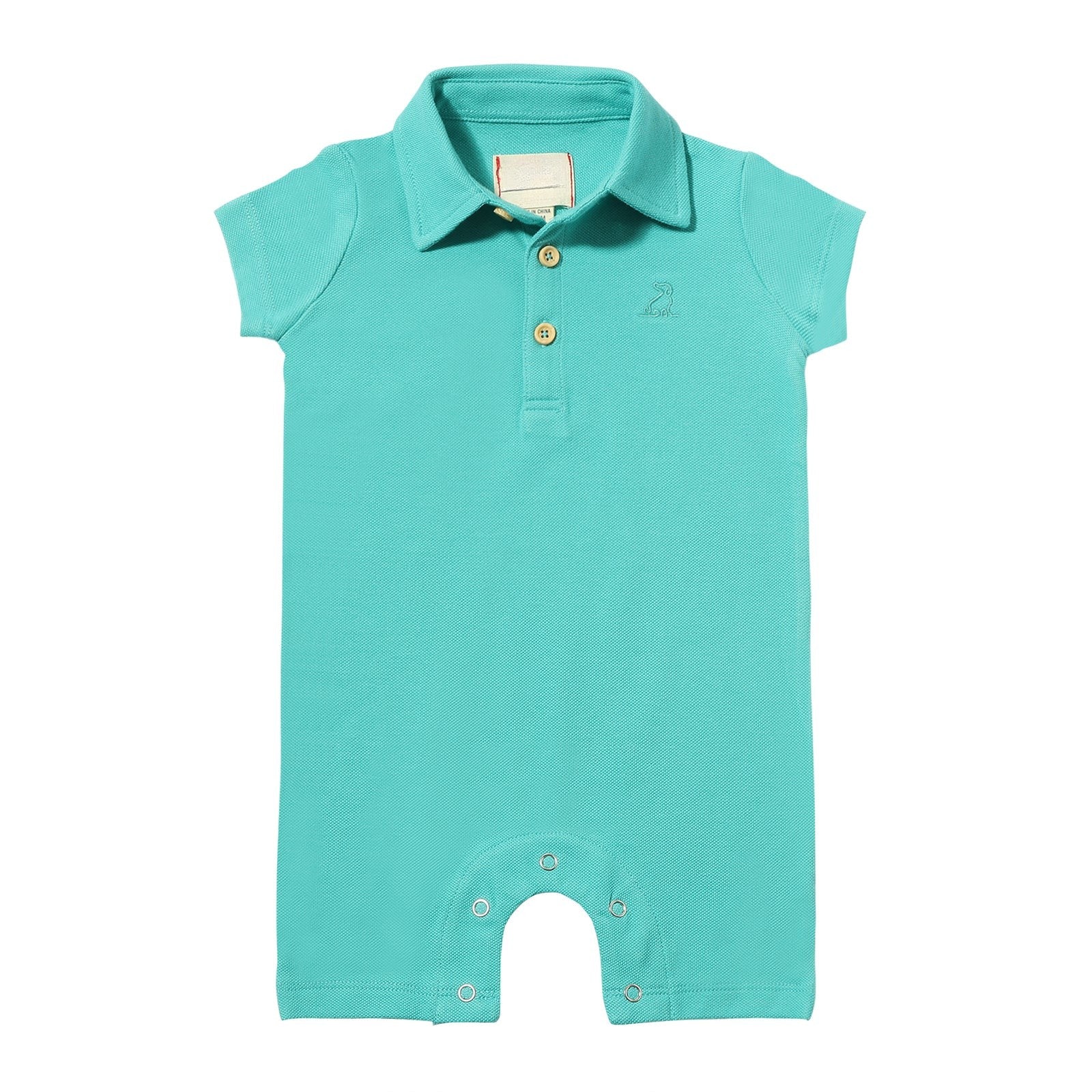 Cyan Baby Boy Polo Romper