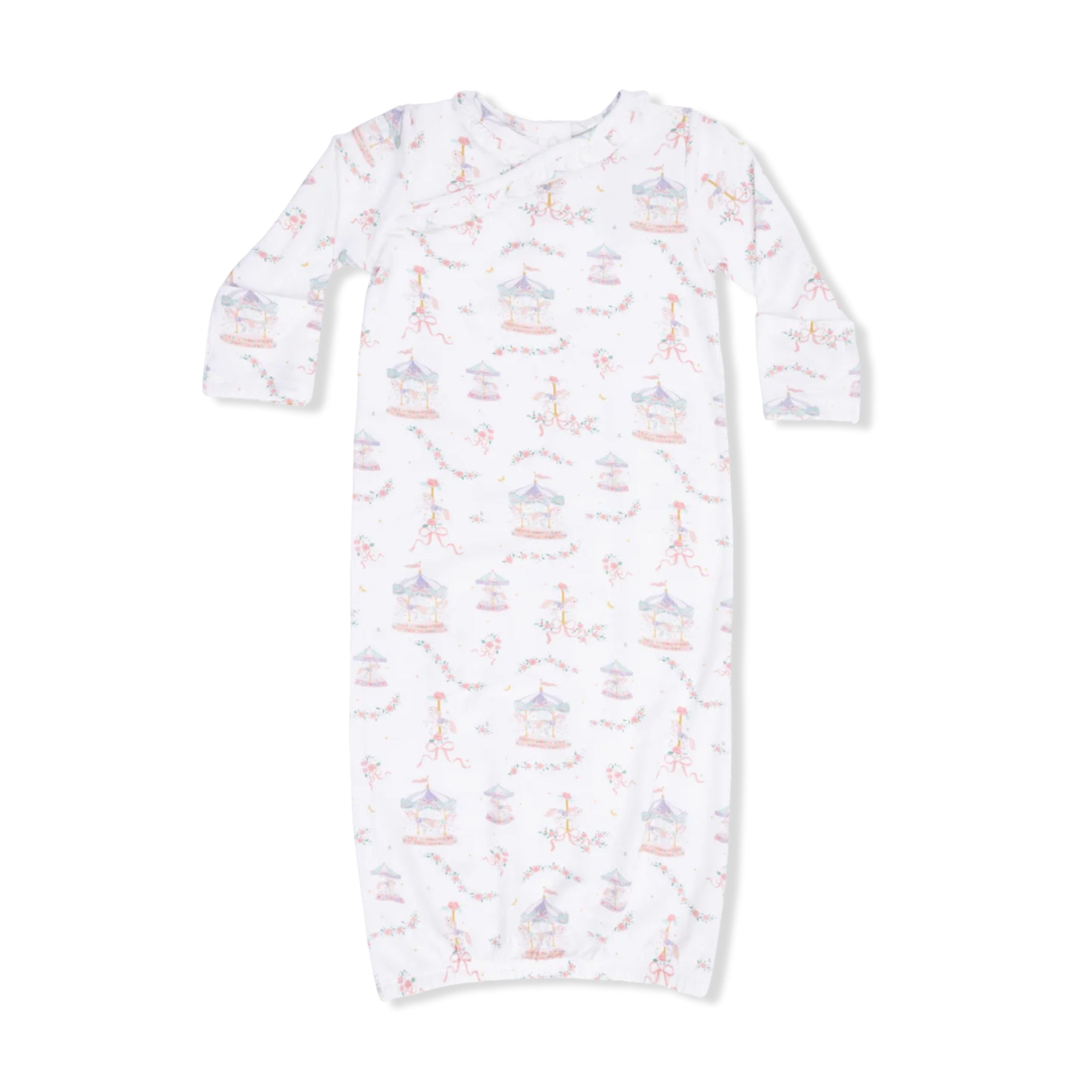 baby girl gown with carousels