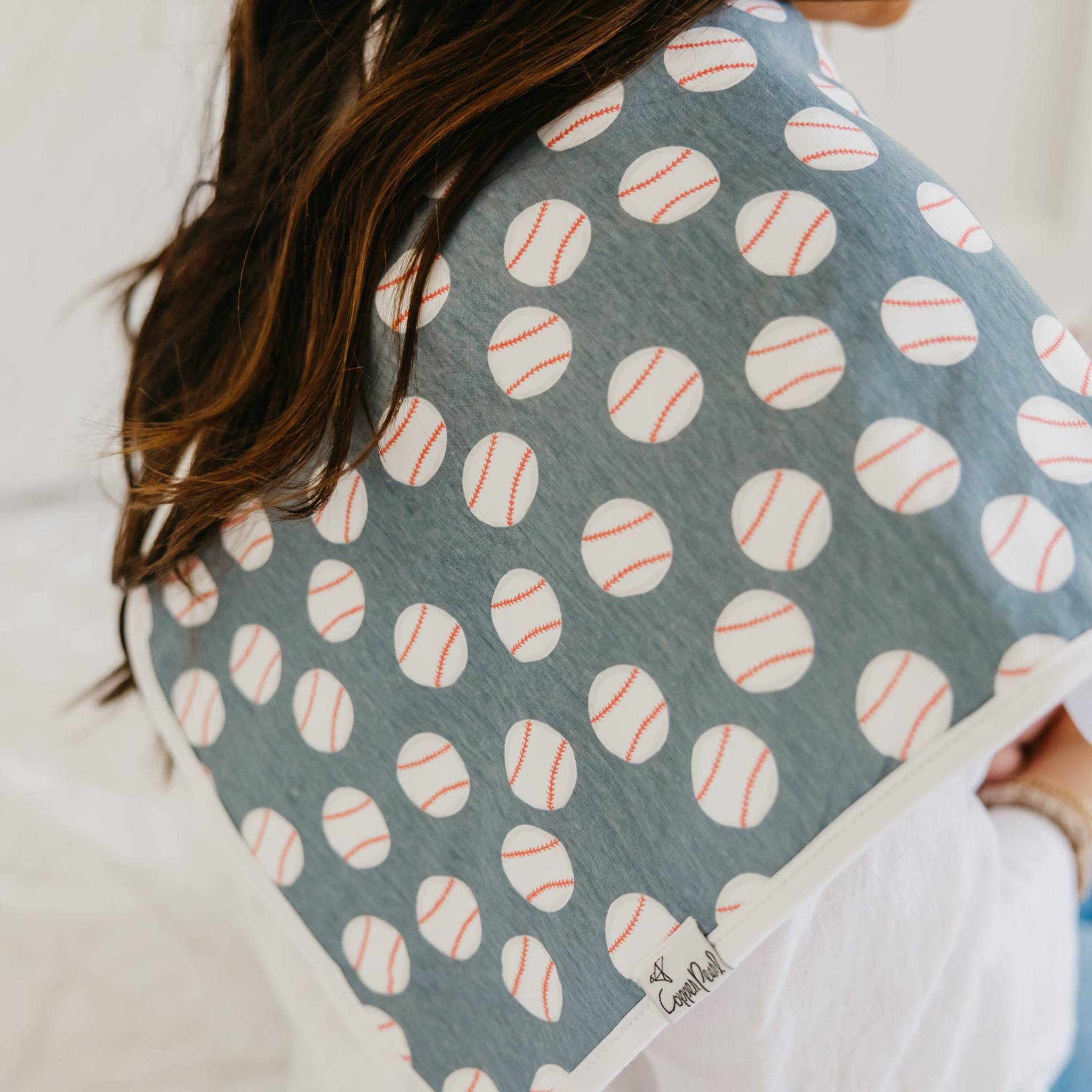 baseball print oversized burp cloth