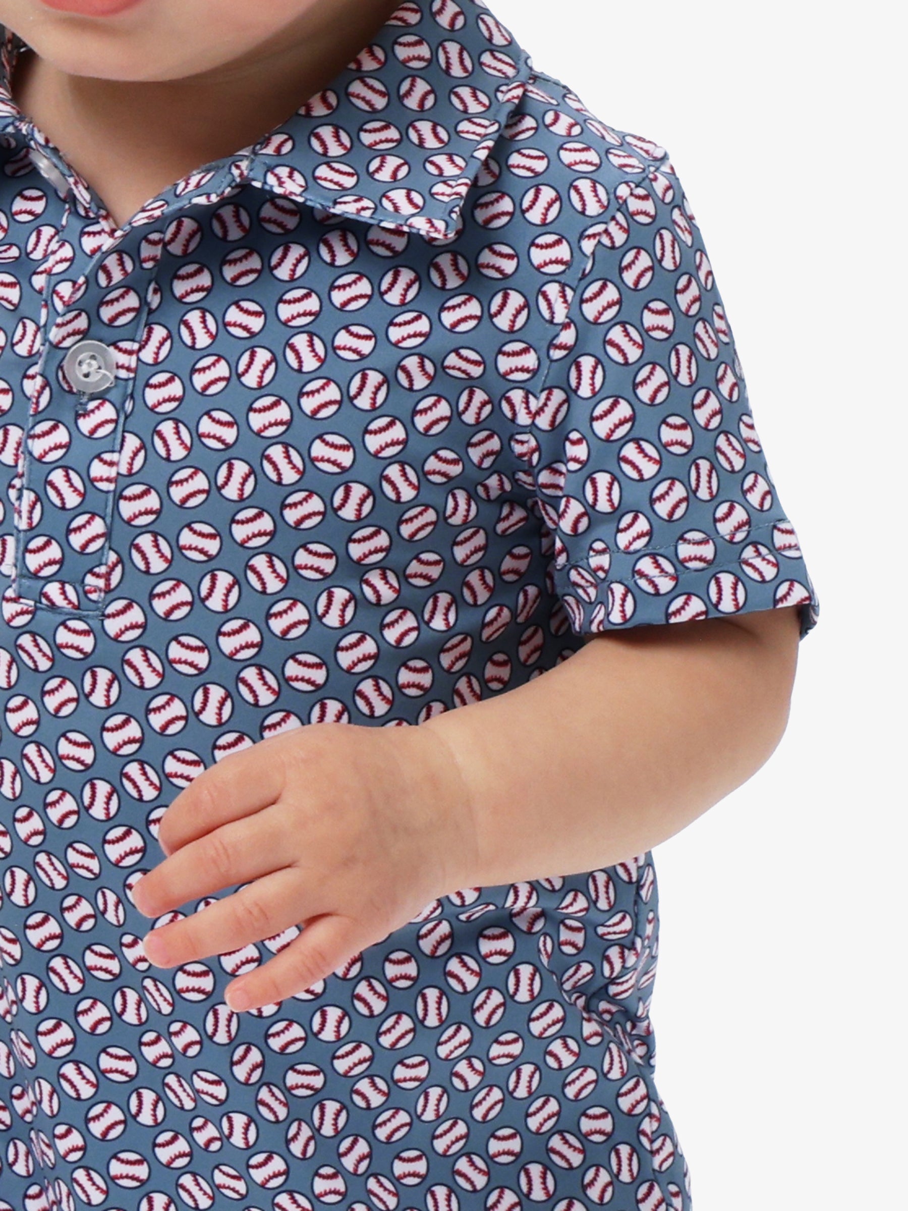 baseball print tech wick baby boy romper