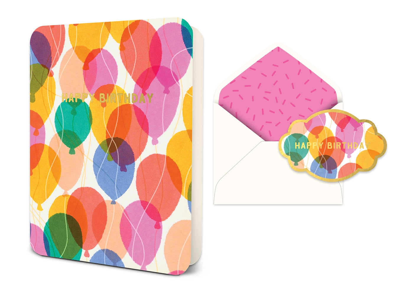 birthday balloons greeting card with matching seal