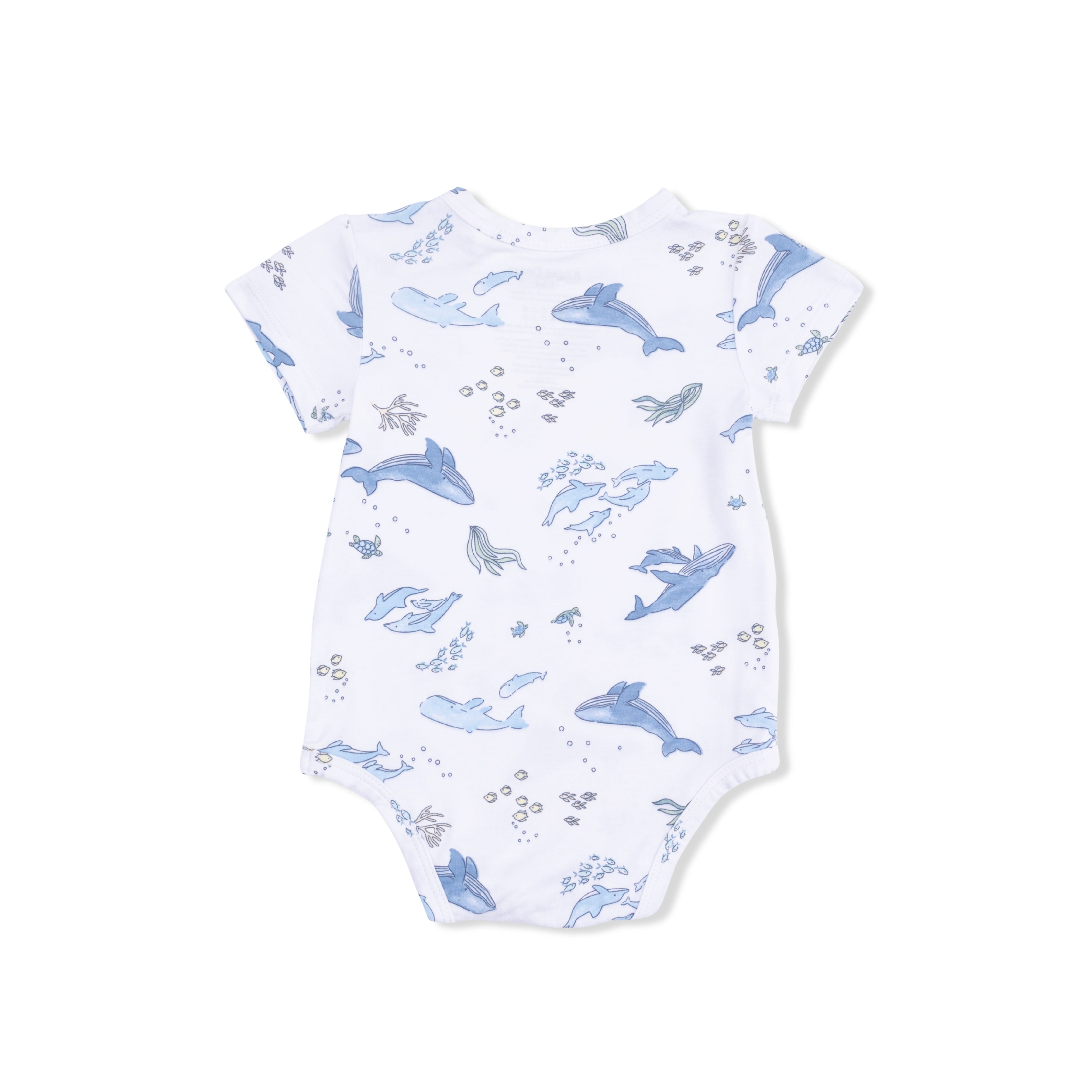 blue whales and dolphins short sleeve onesie for baby