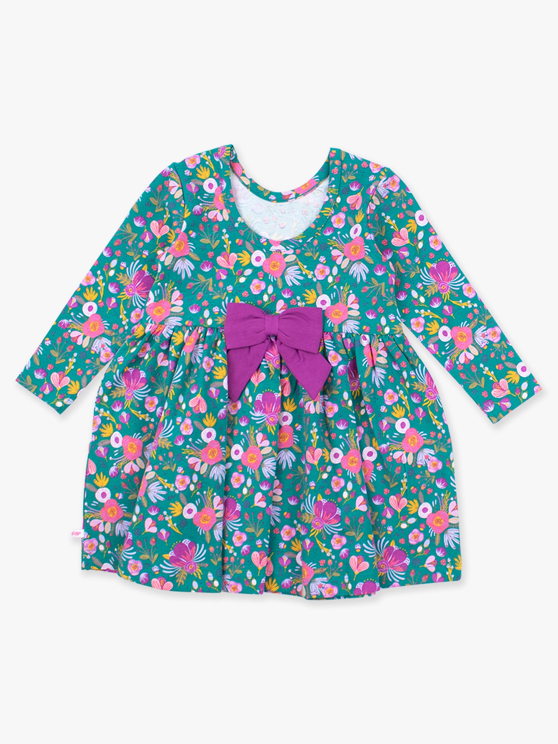 bow back floral toddler dress