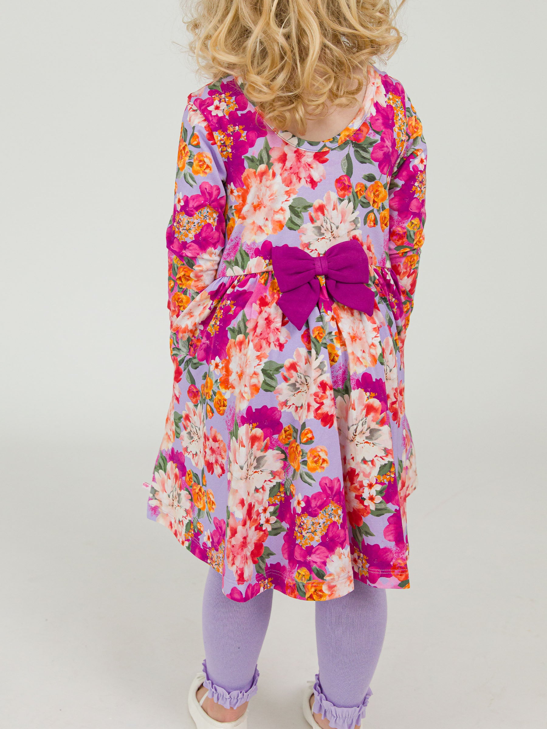 bow back twirl dress for toddler girls