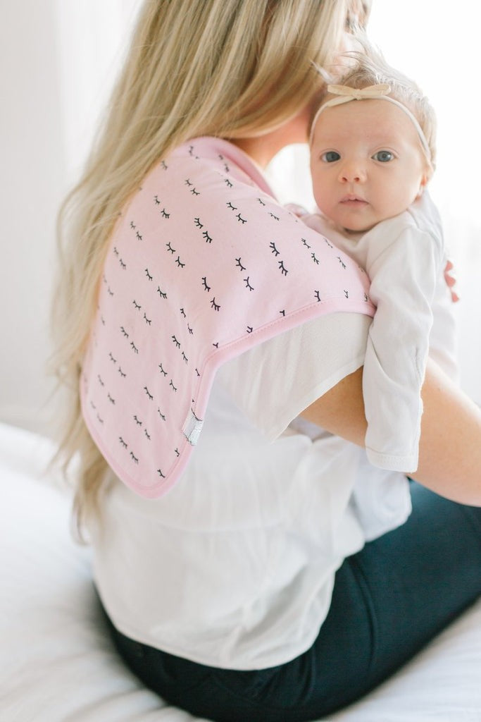 burp cloth with eyelash print