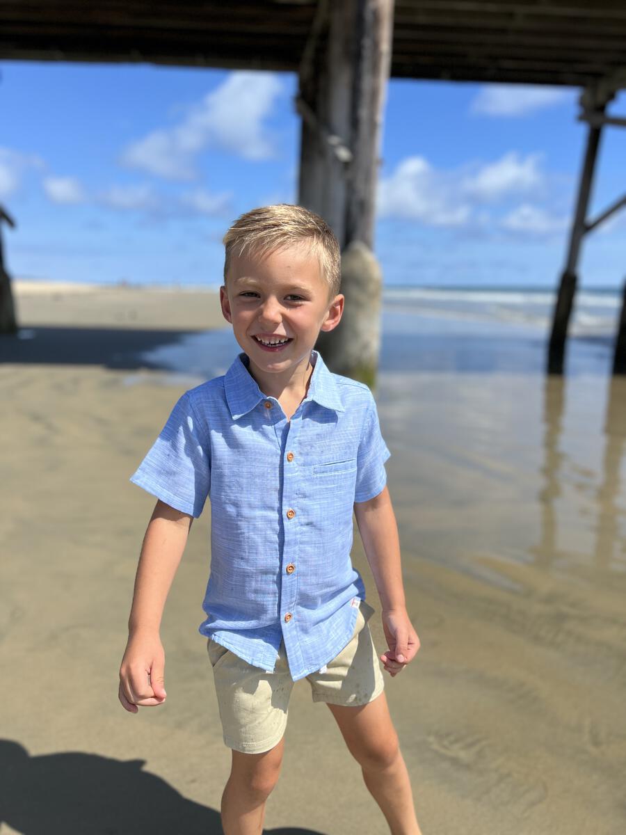 chambray button down boy