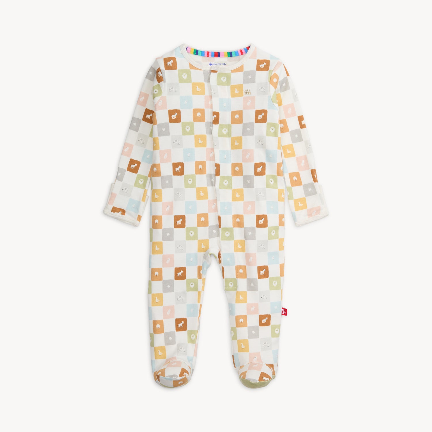 checkered organic magnetic footie