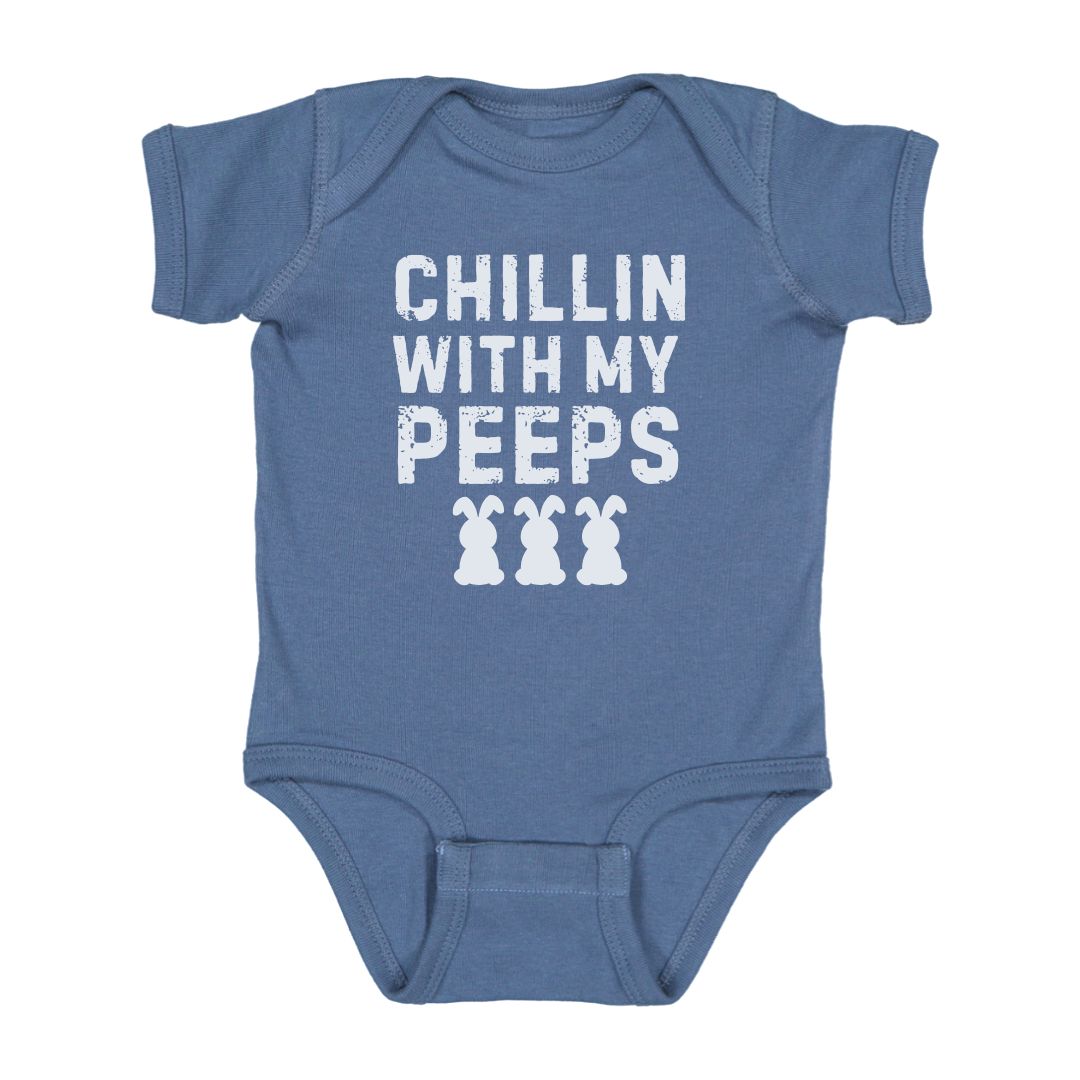 chillin with peeps onesie blue