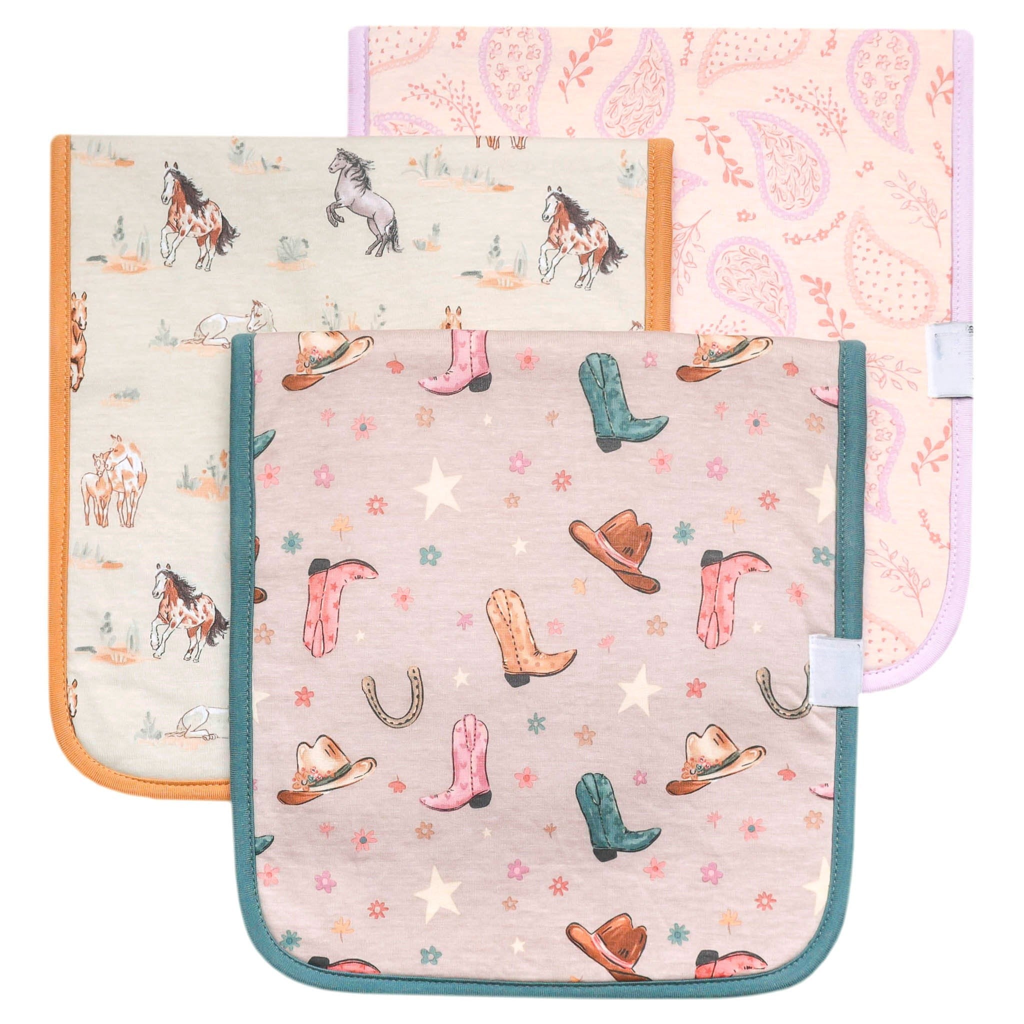 cowgirl themed oversized burp cloths