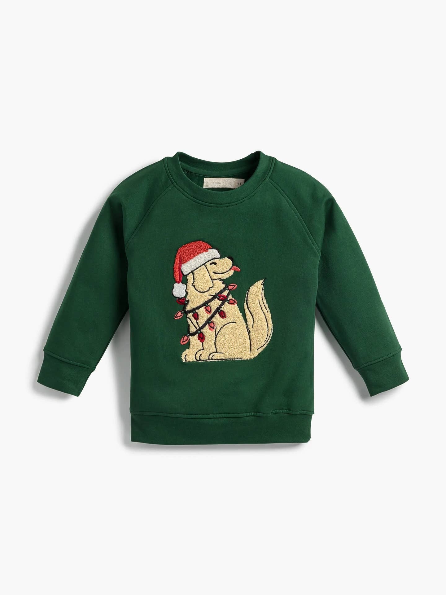 Green Holiday Embroidered Dog Sweatshirt