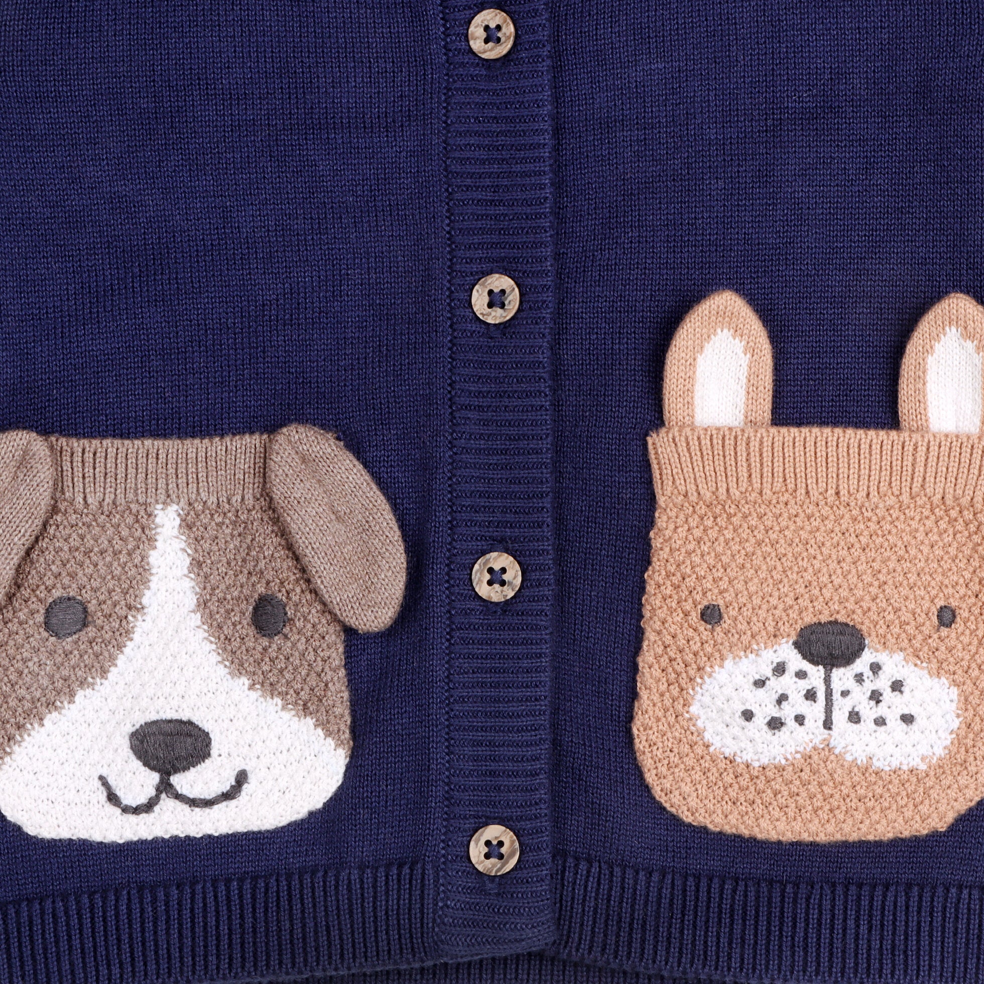 dog pocket navy cardigan 2
