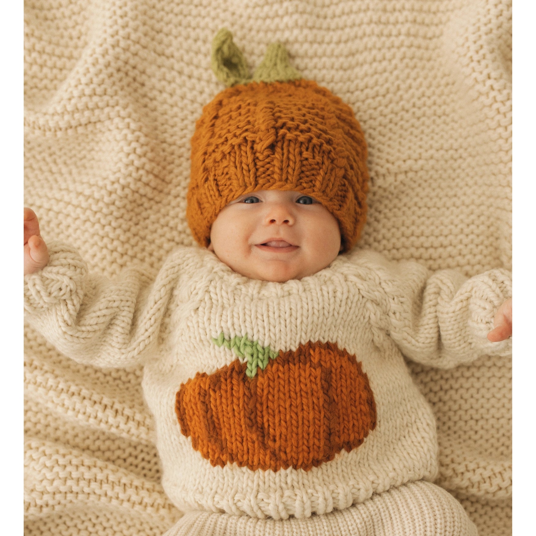 Fall Pumpkin Crew Neck Knit Sweater
