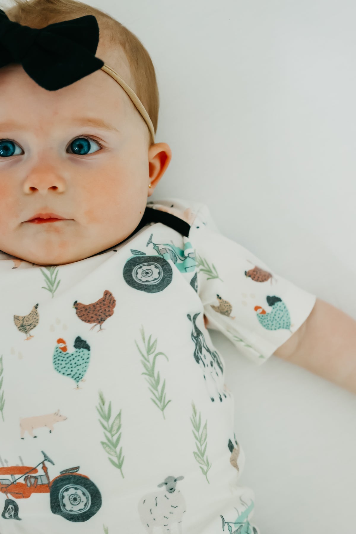 farm animals onesie baby