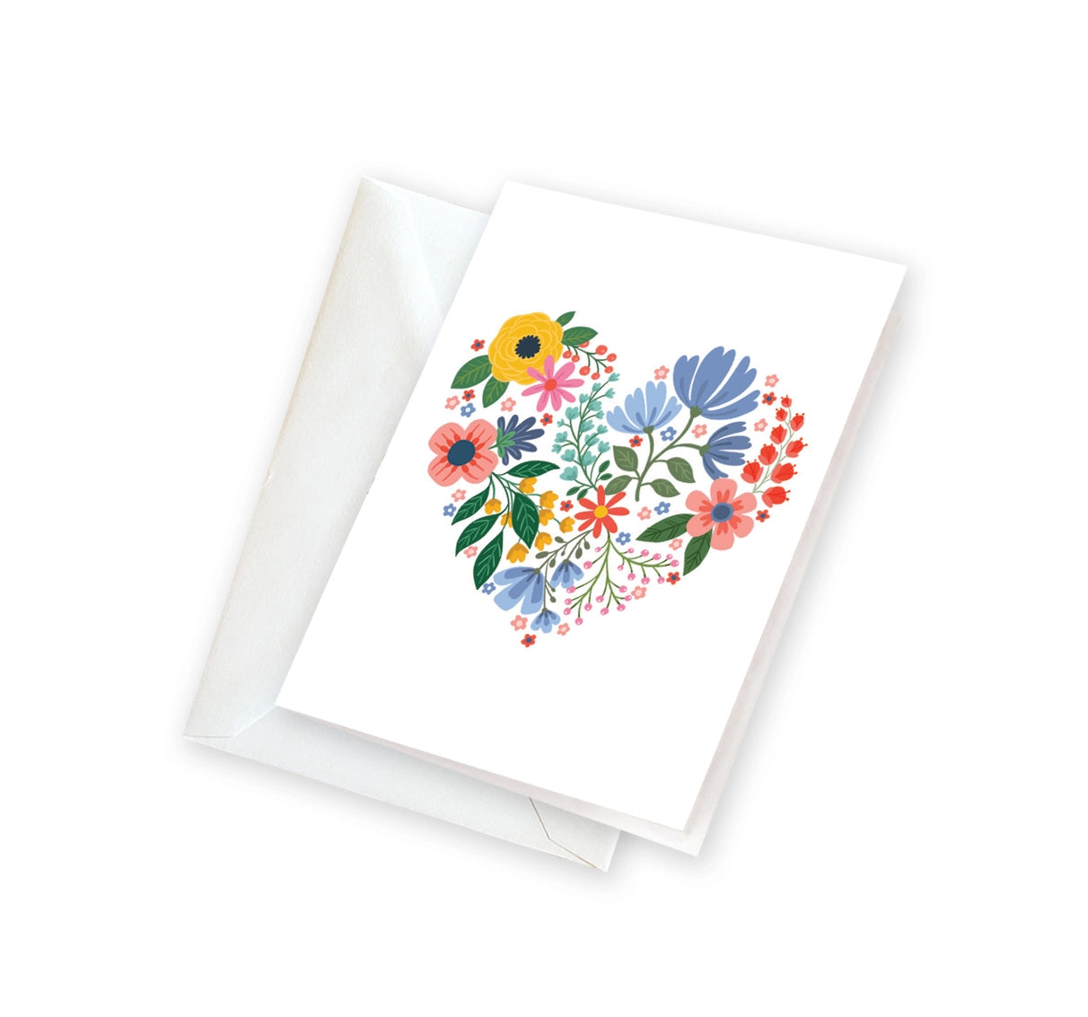 flower heart mini greeting card