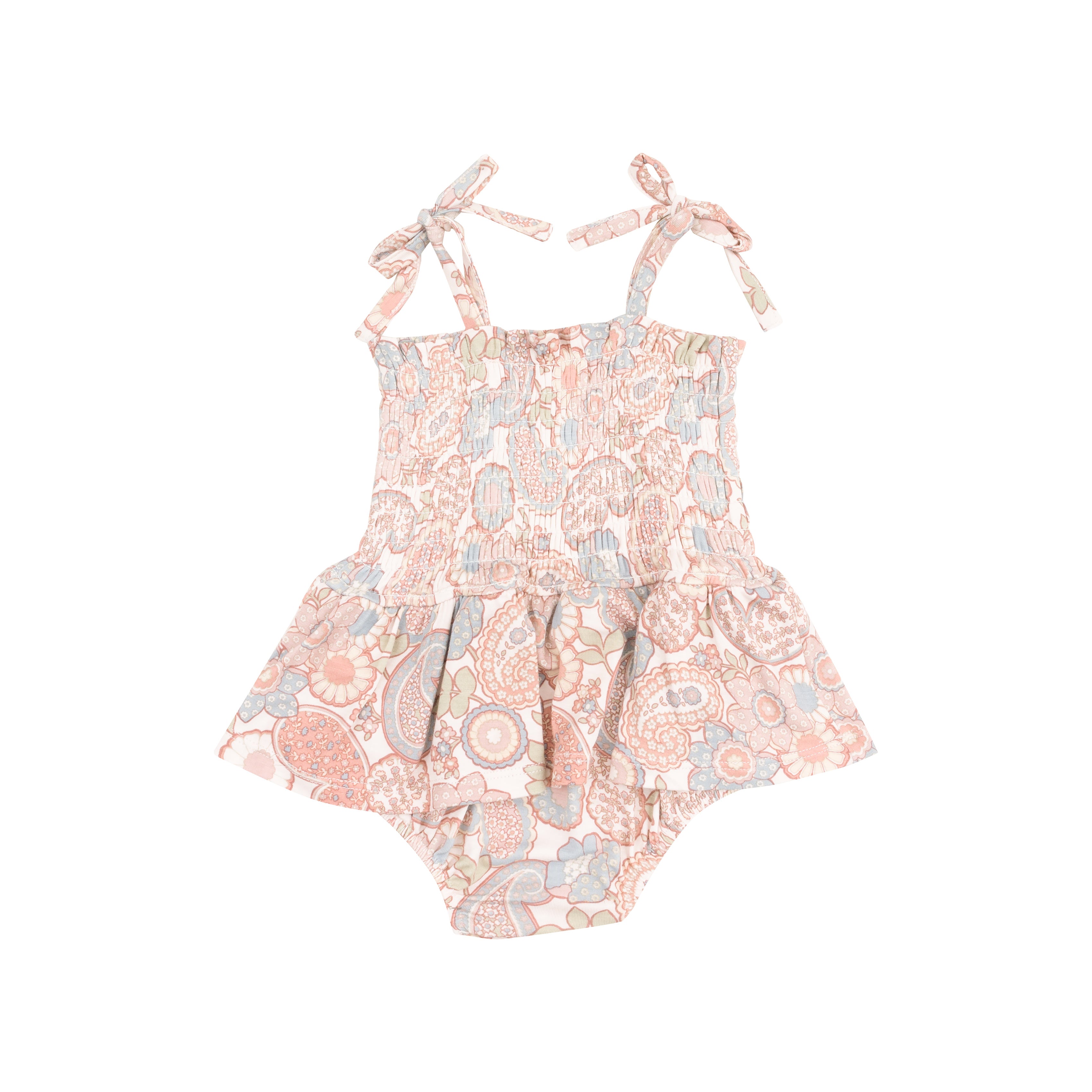 folk paisley smocked bubble