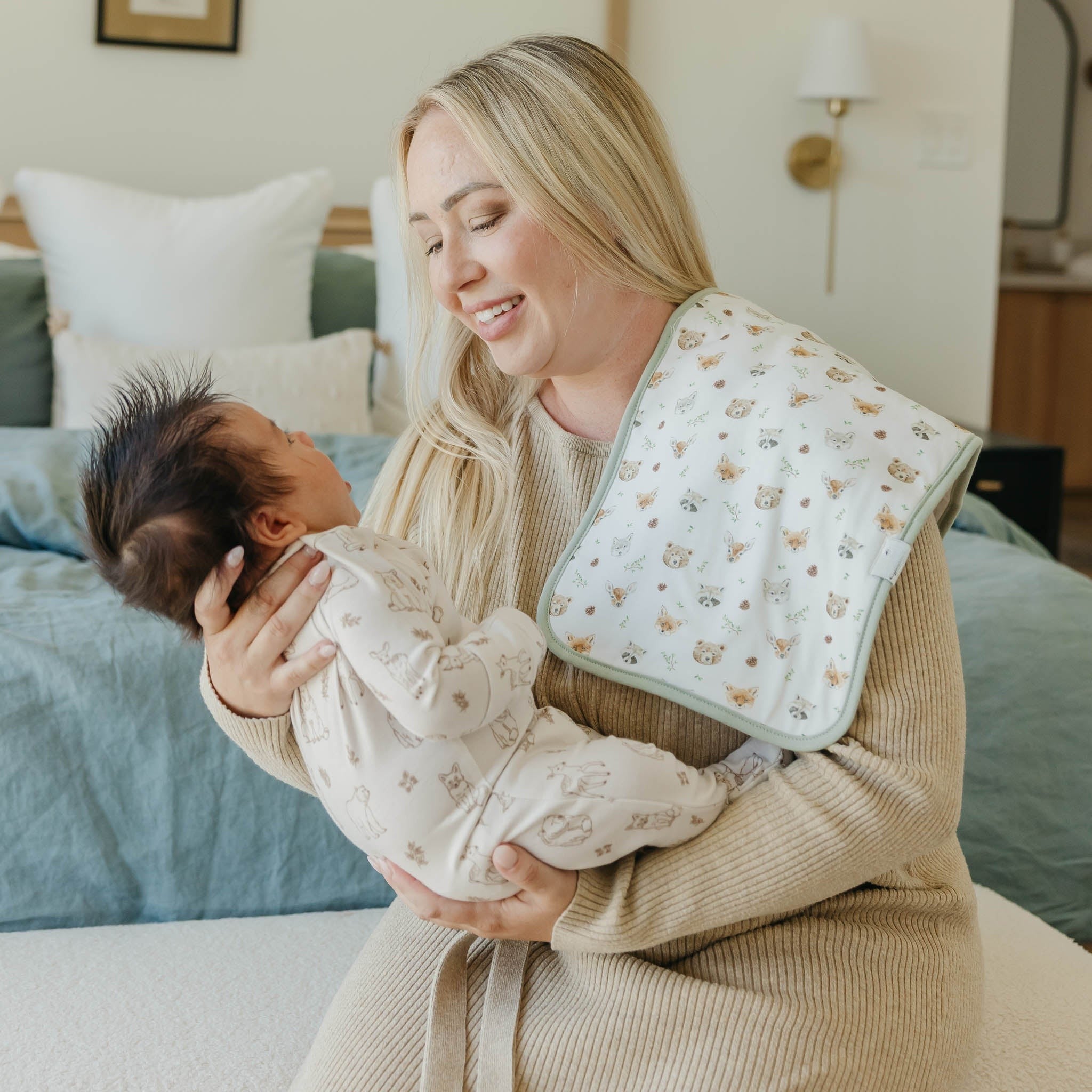 forest critters burp cloth