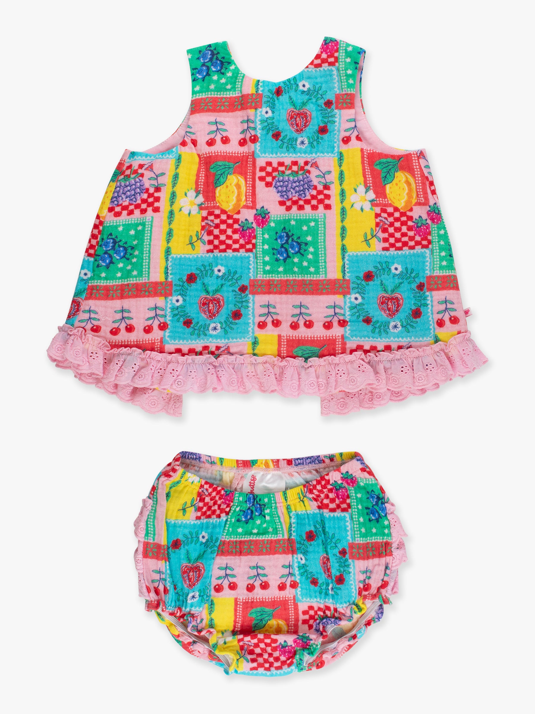 fruit print swing top and bloomer set