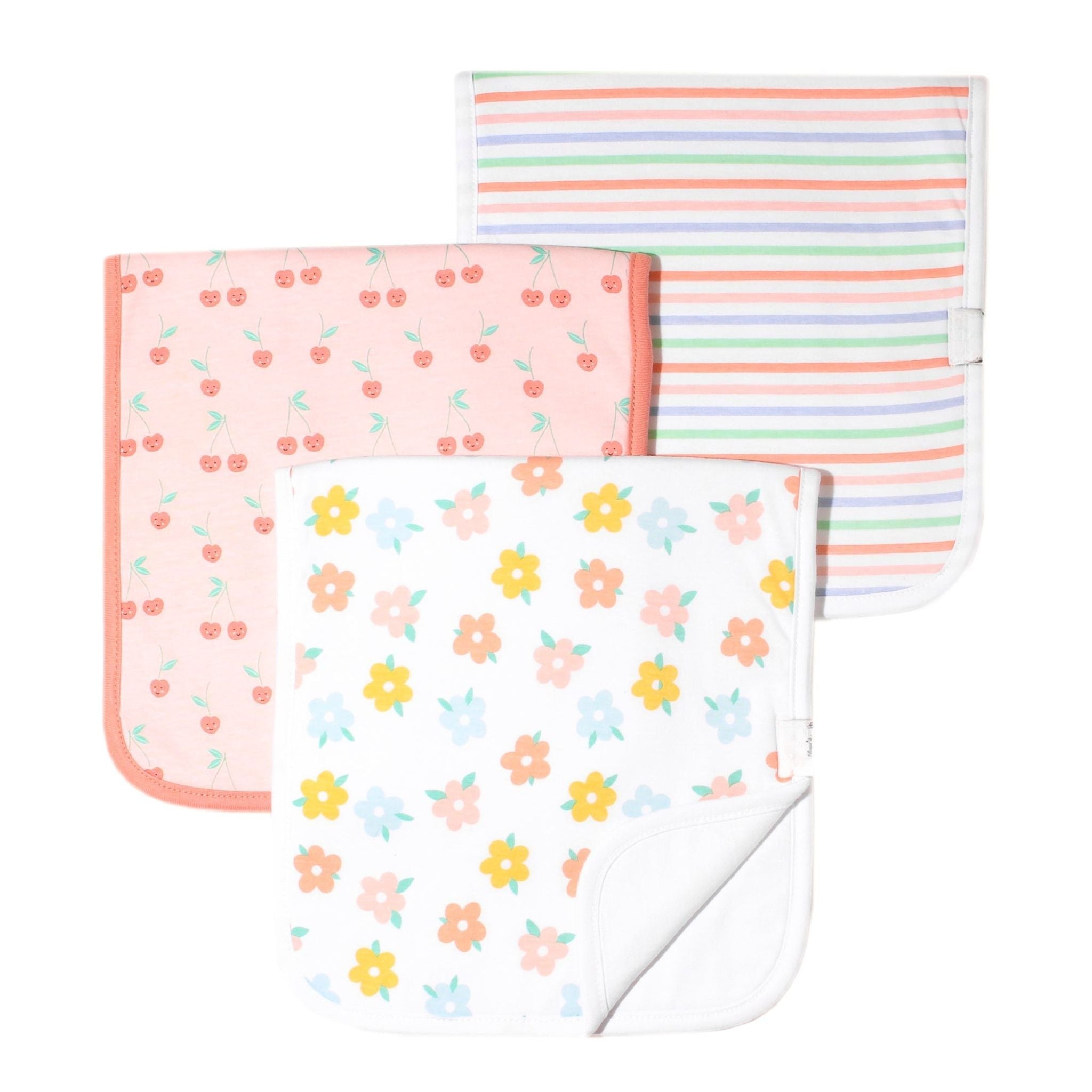 fruits and florals oversized burp cloth set