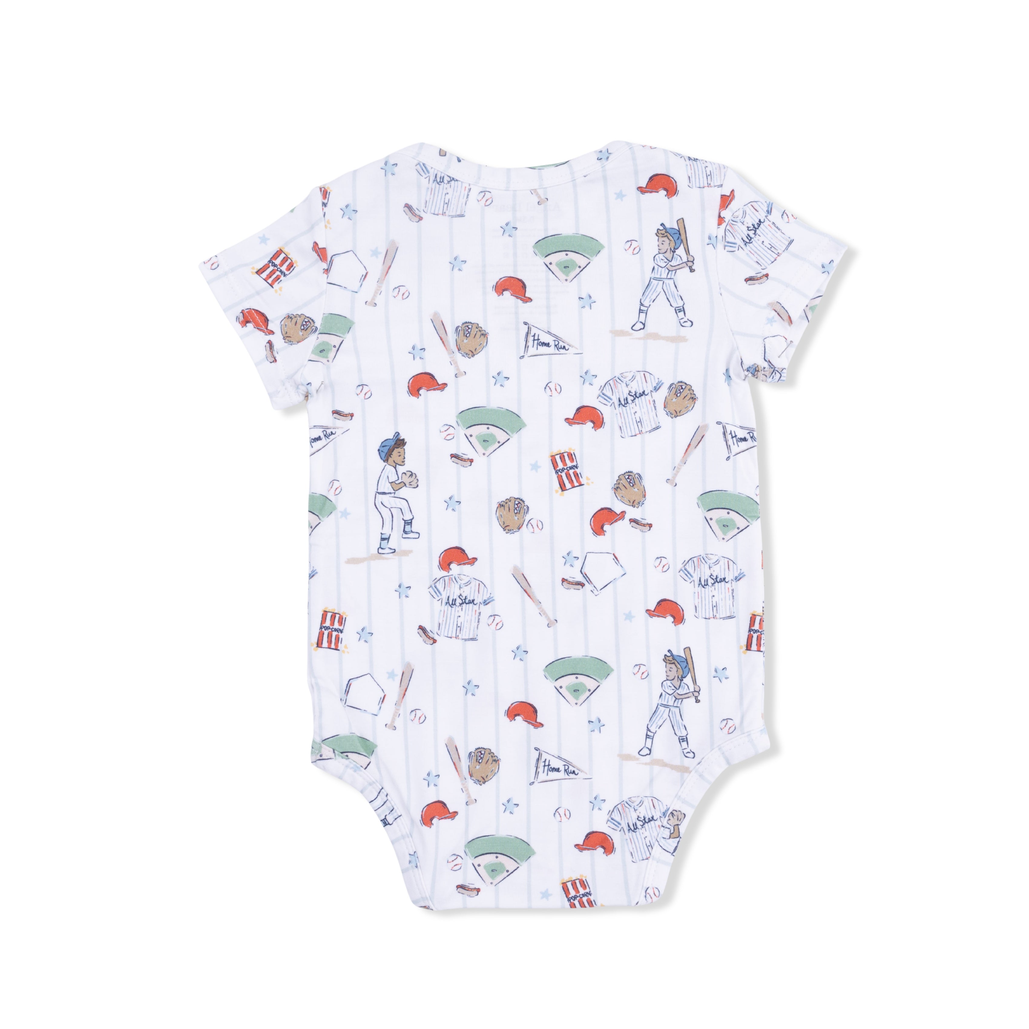 gender neutral baseball themed short sleeve onesie