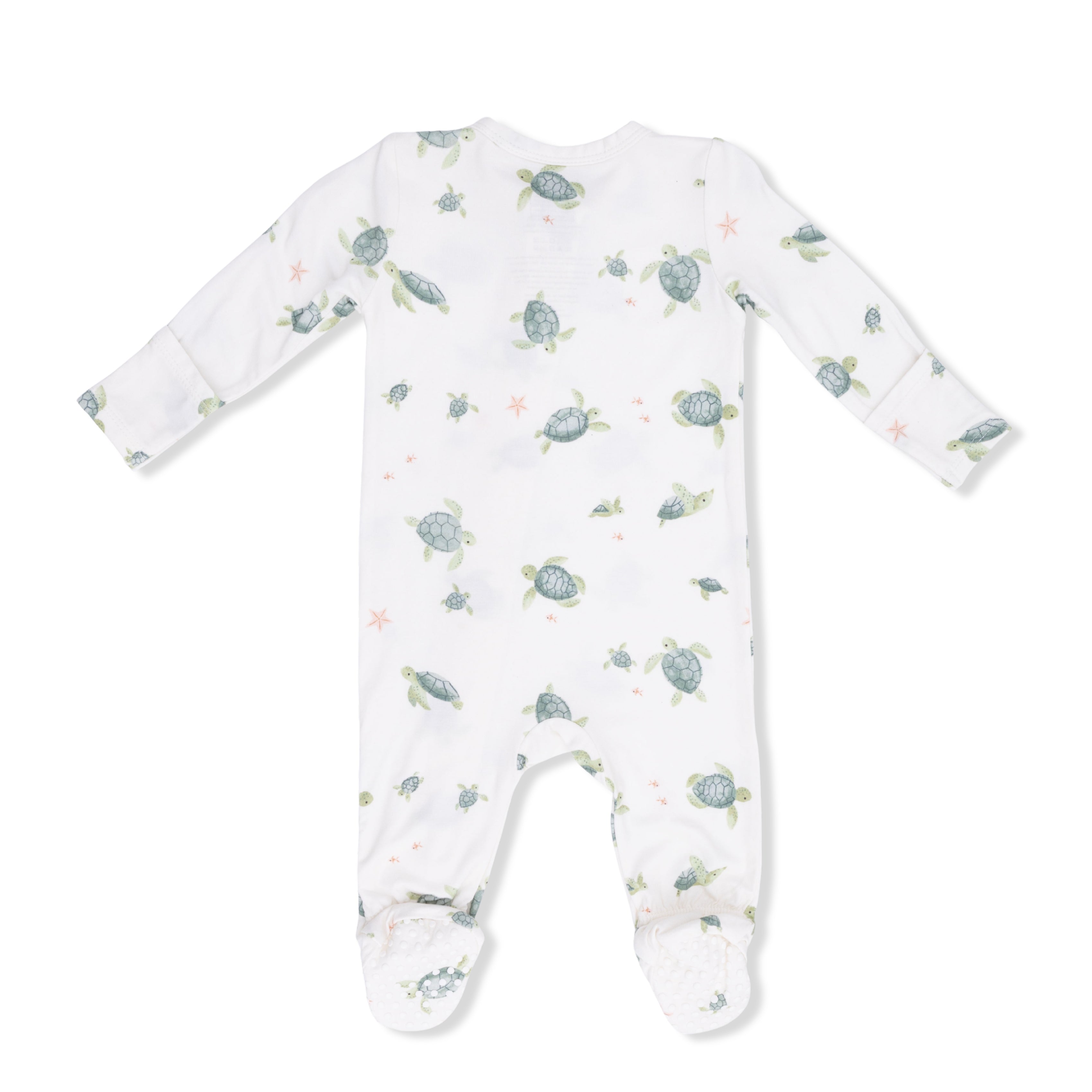 gender neutral turtle print footed pajama for babies