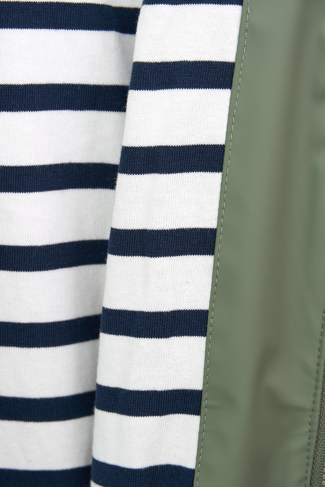 green kids raincoat detail