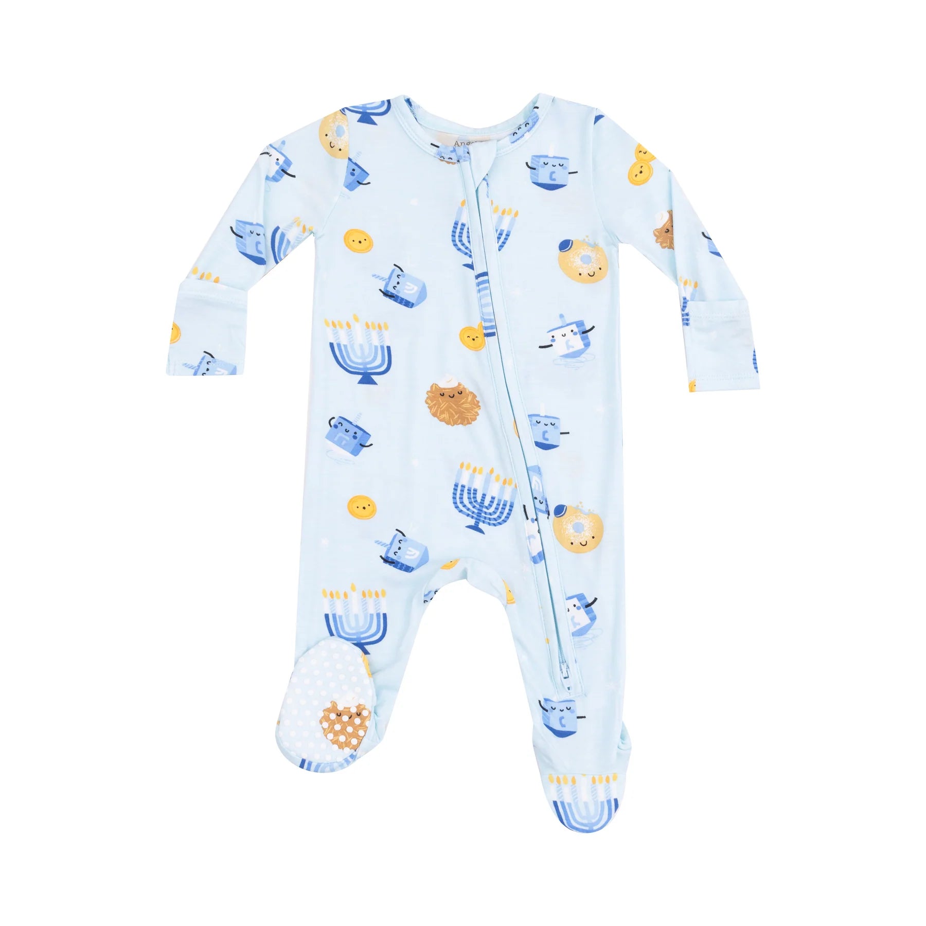 hanukkah blue baby footie