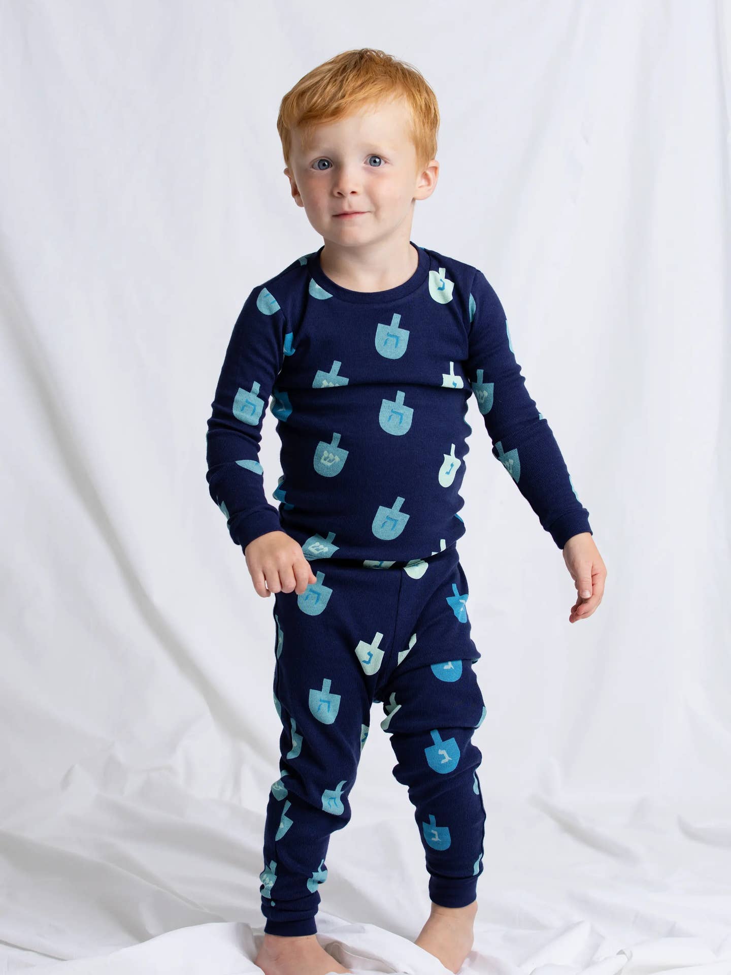 Hanukkah toddler pajamas navy 3