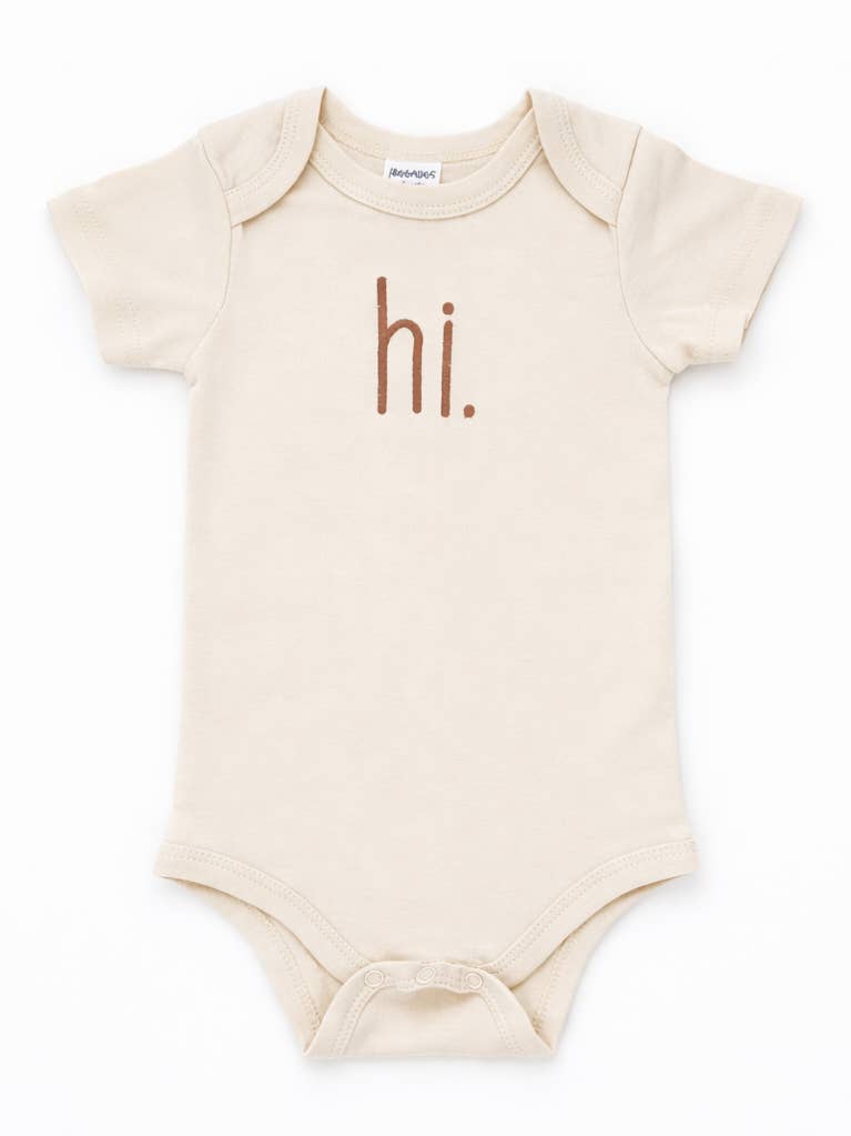 hi embroidered onesie nautral