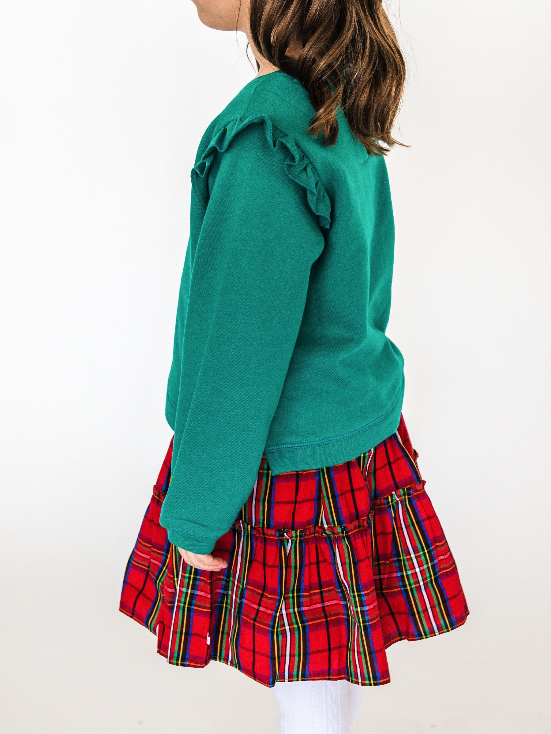 holiday plaid tiered skirt for toddler girls