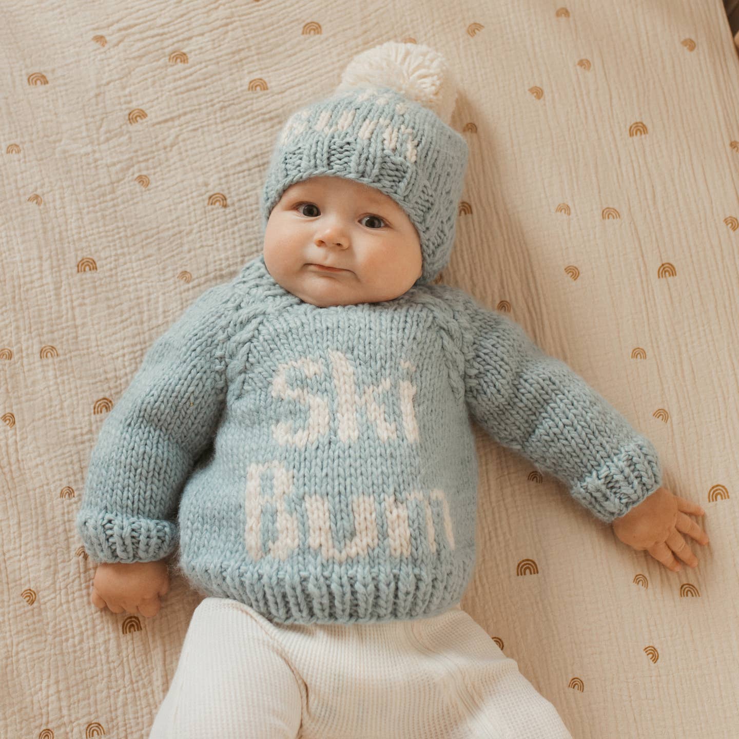 light blue ski bum sweater