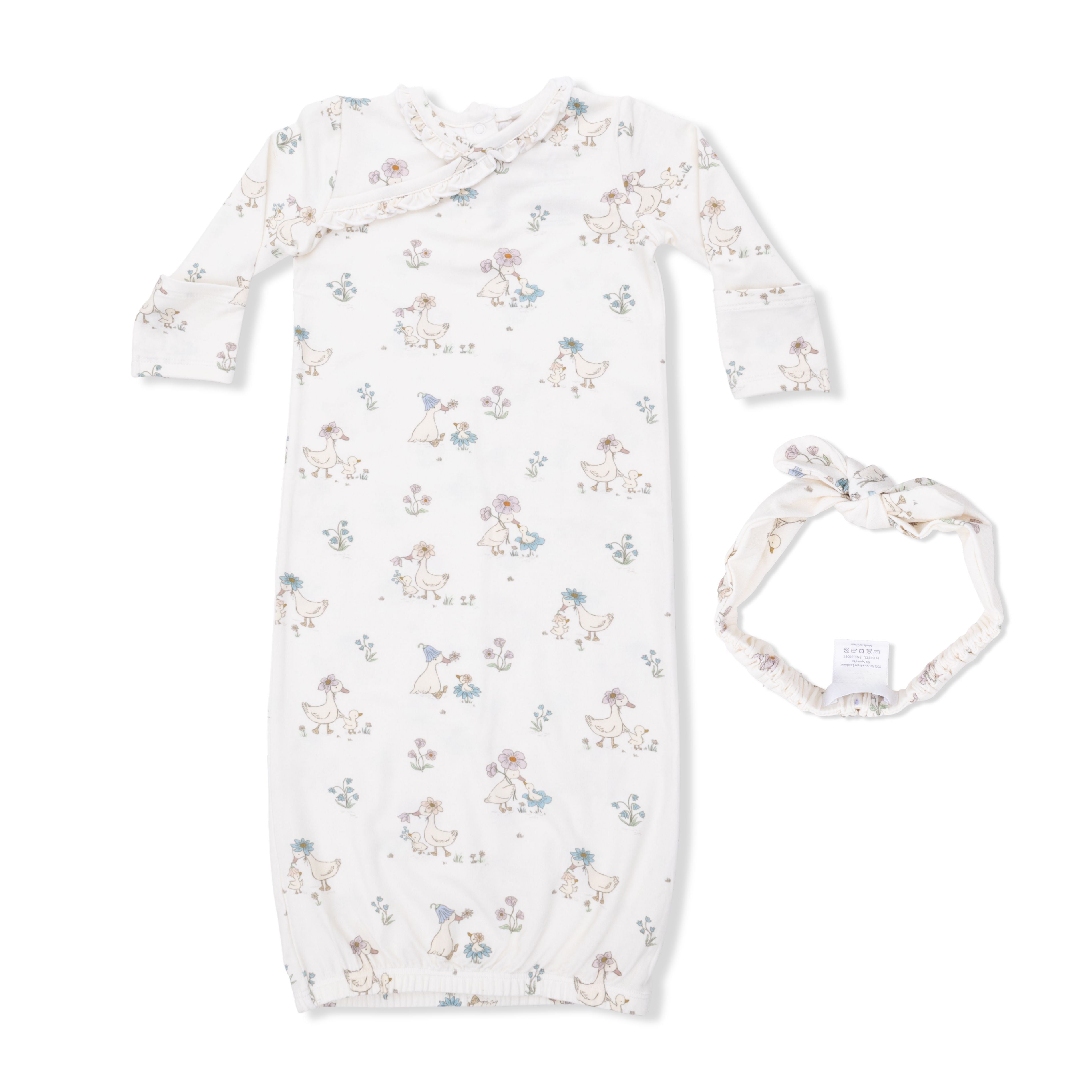 little duckling newborn gown and headband set
