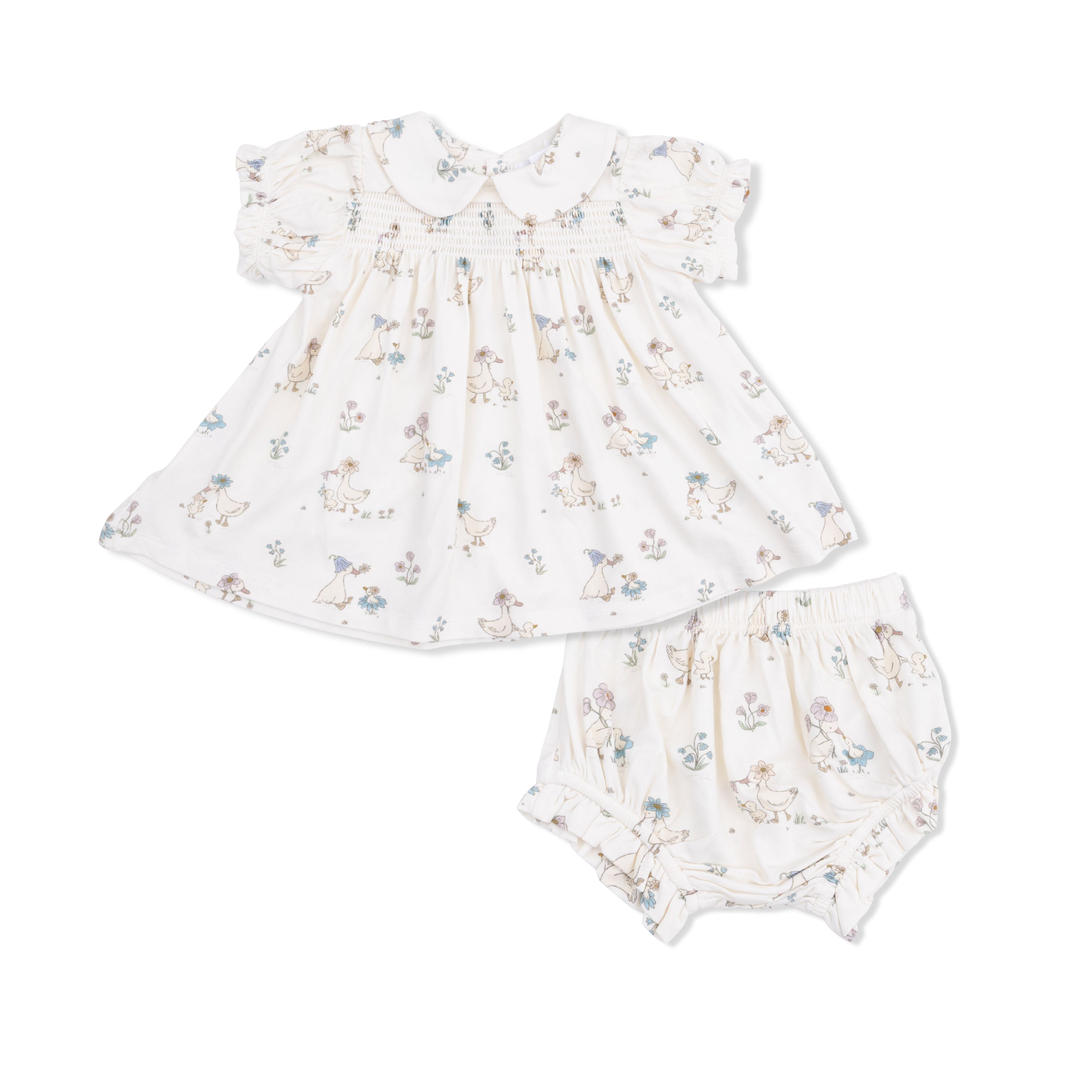 little ducklings baby girl 2 piece dress set