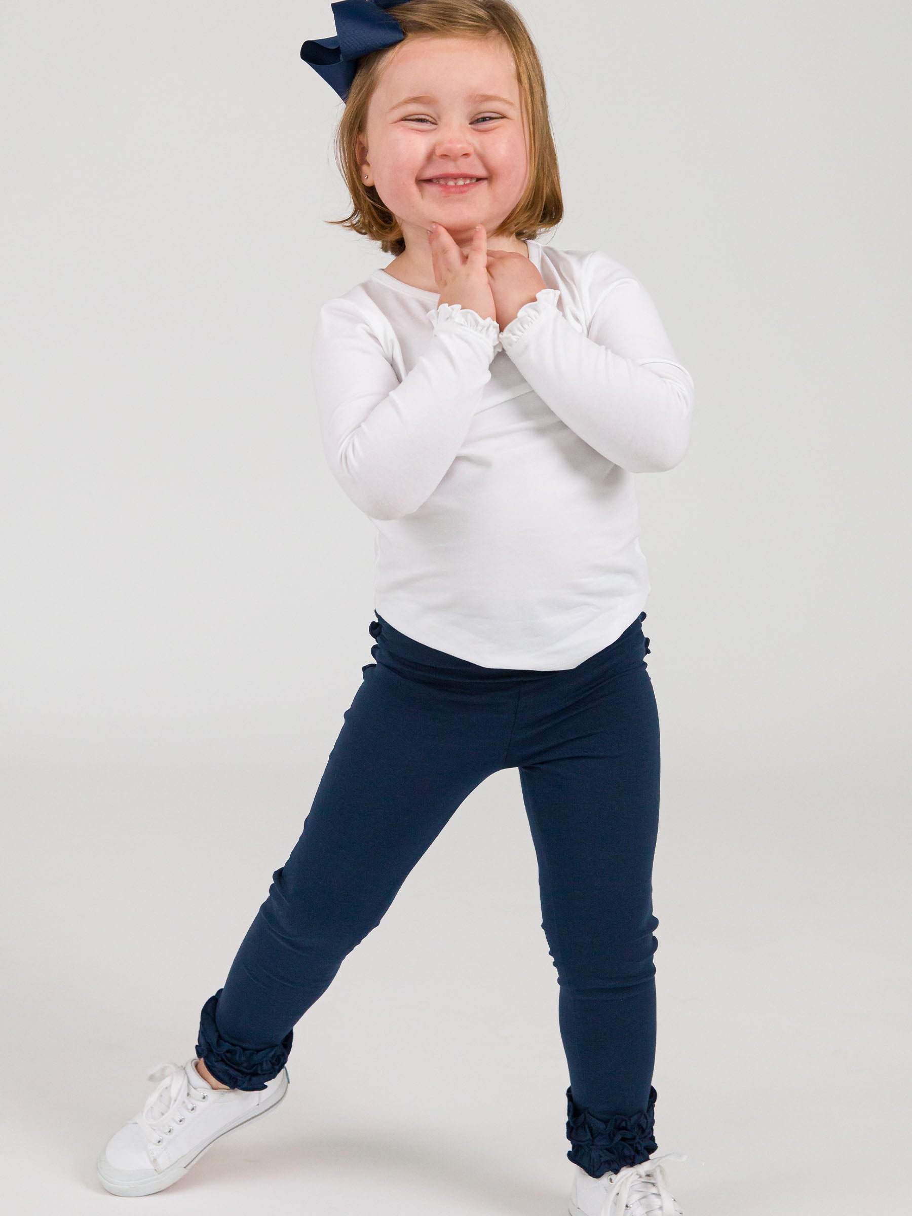 navy ruffle leggings 4little girl navy blue ruffled leggings