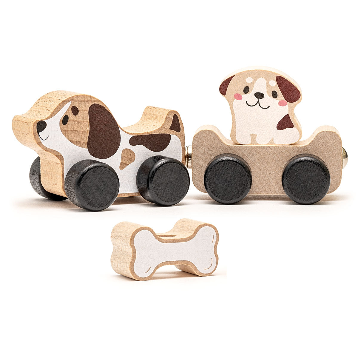 magnetic wooden dog toy