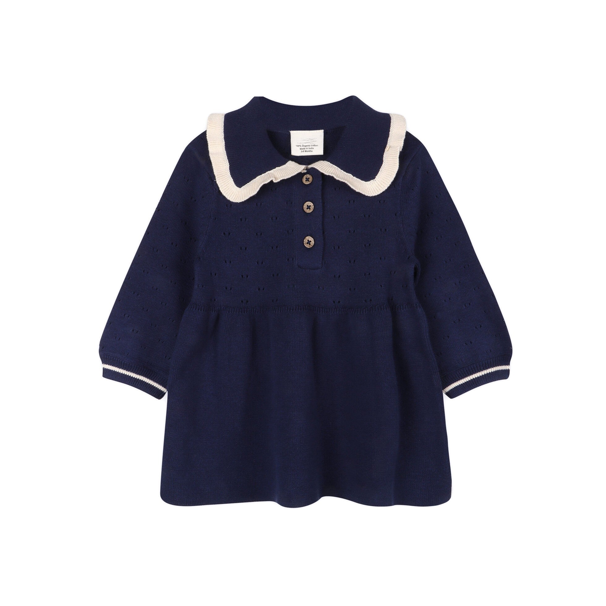 navy and cream dress or baby girl