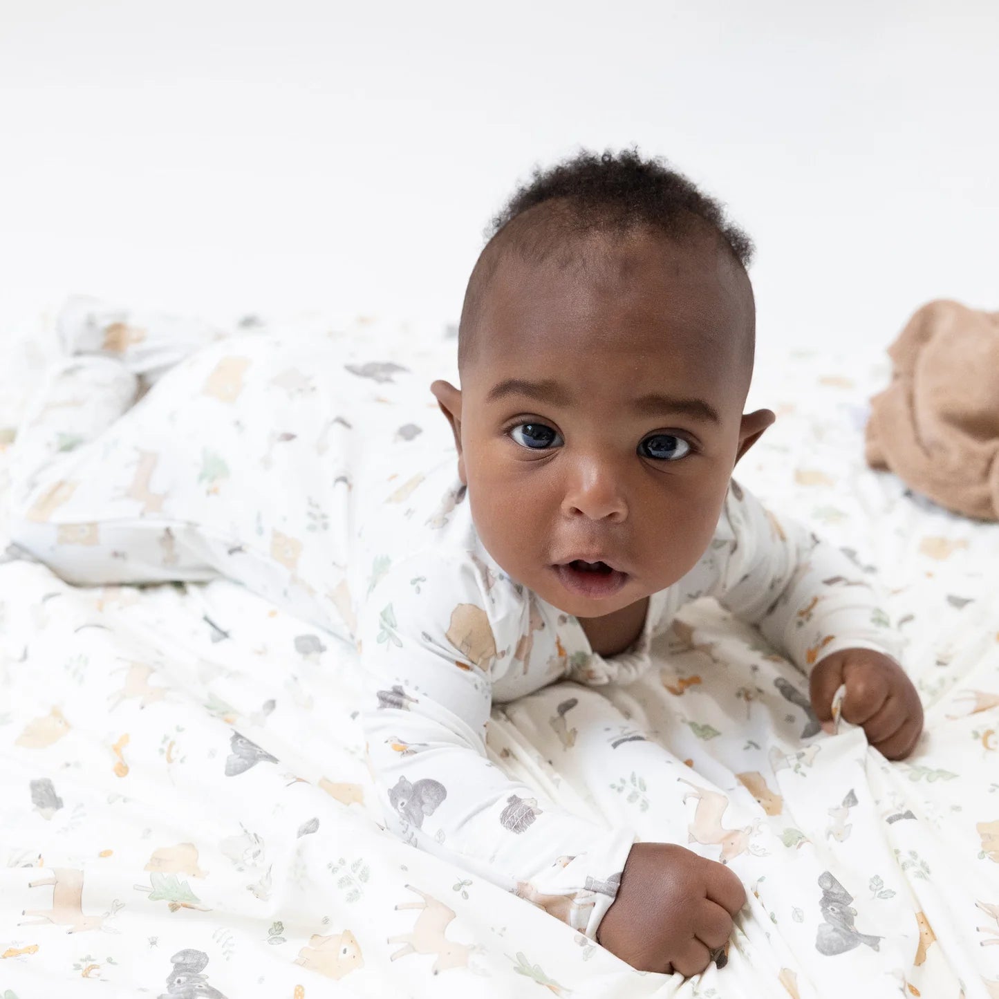 new baby woodland print footie