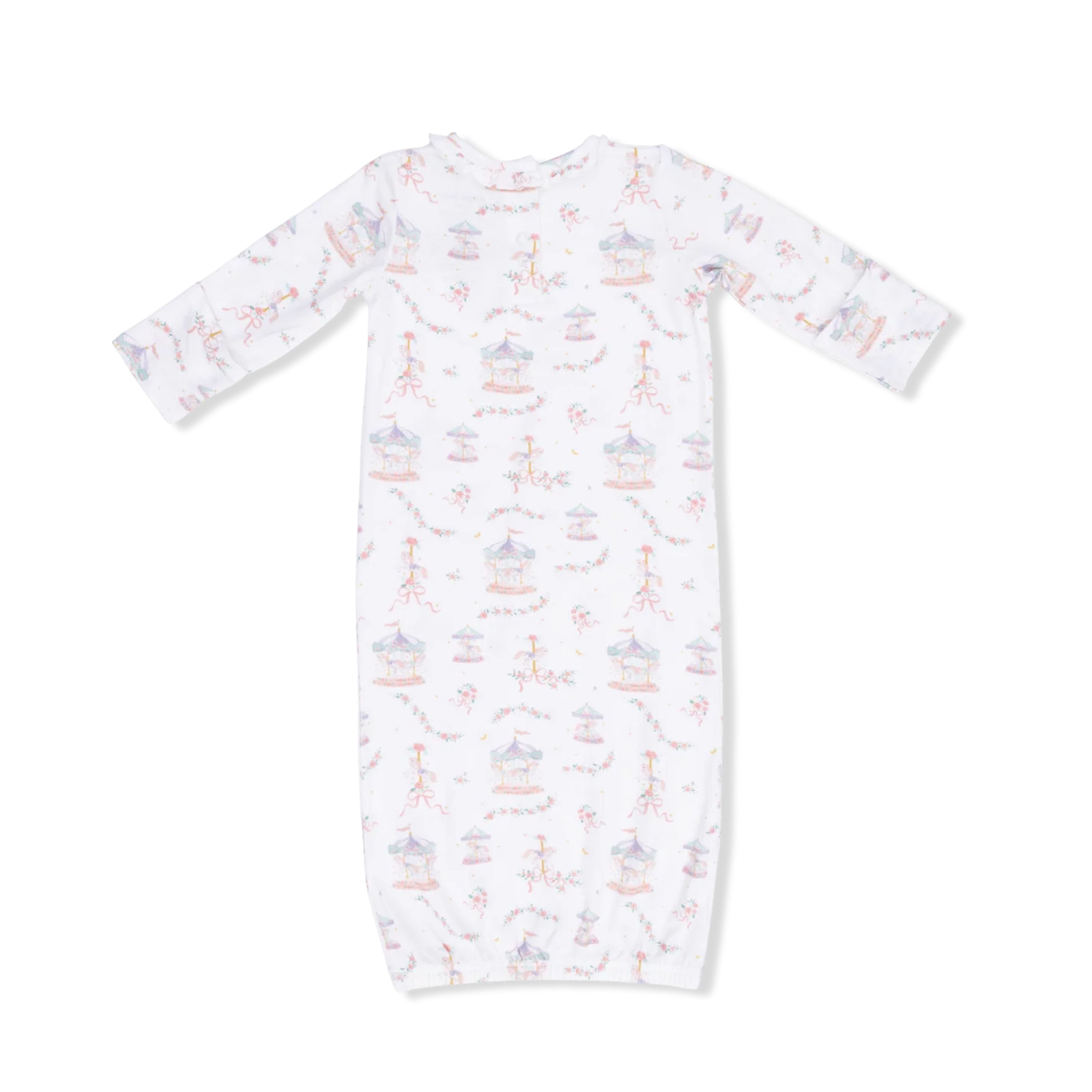 newborn girl carousel hospital gown