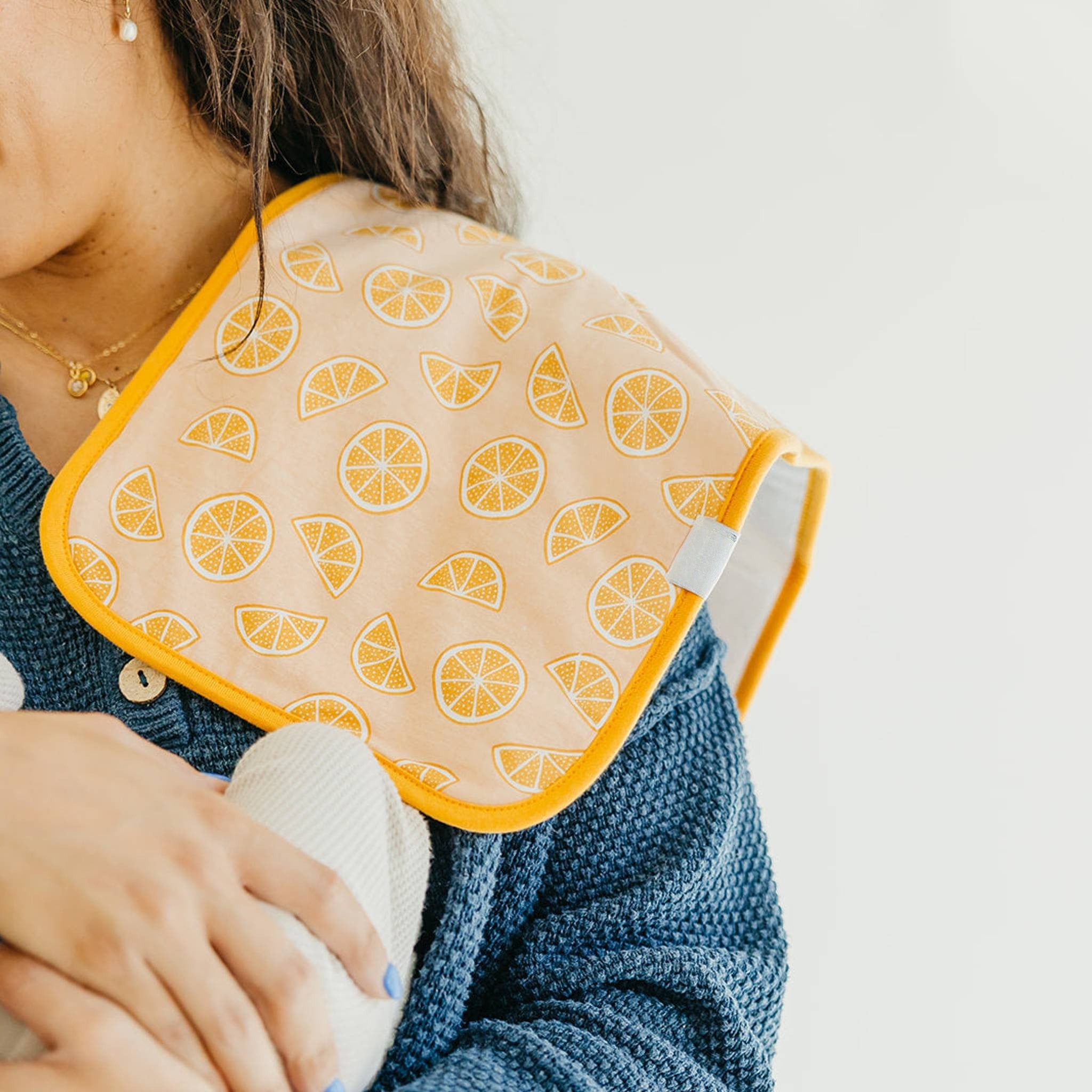orange printed oversized burp cloth
