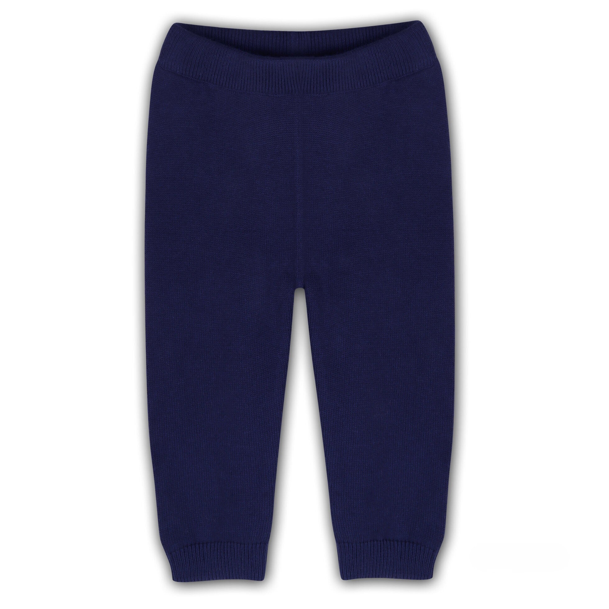 organic cotton navy blue knit leggings