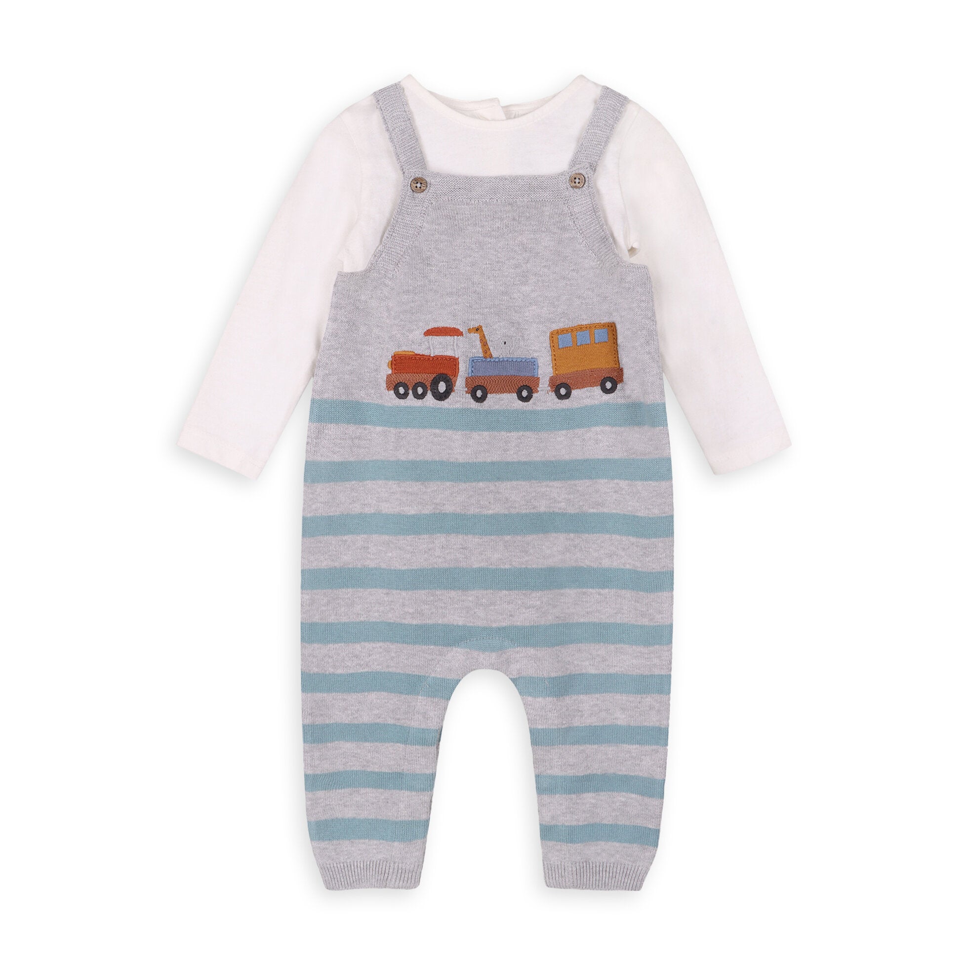 organic cotton train romper set