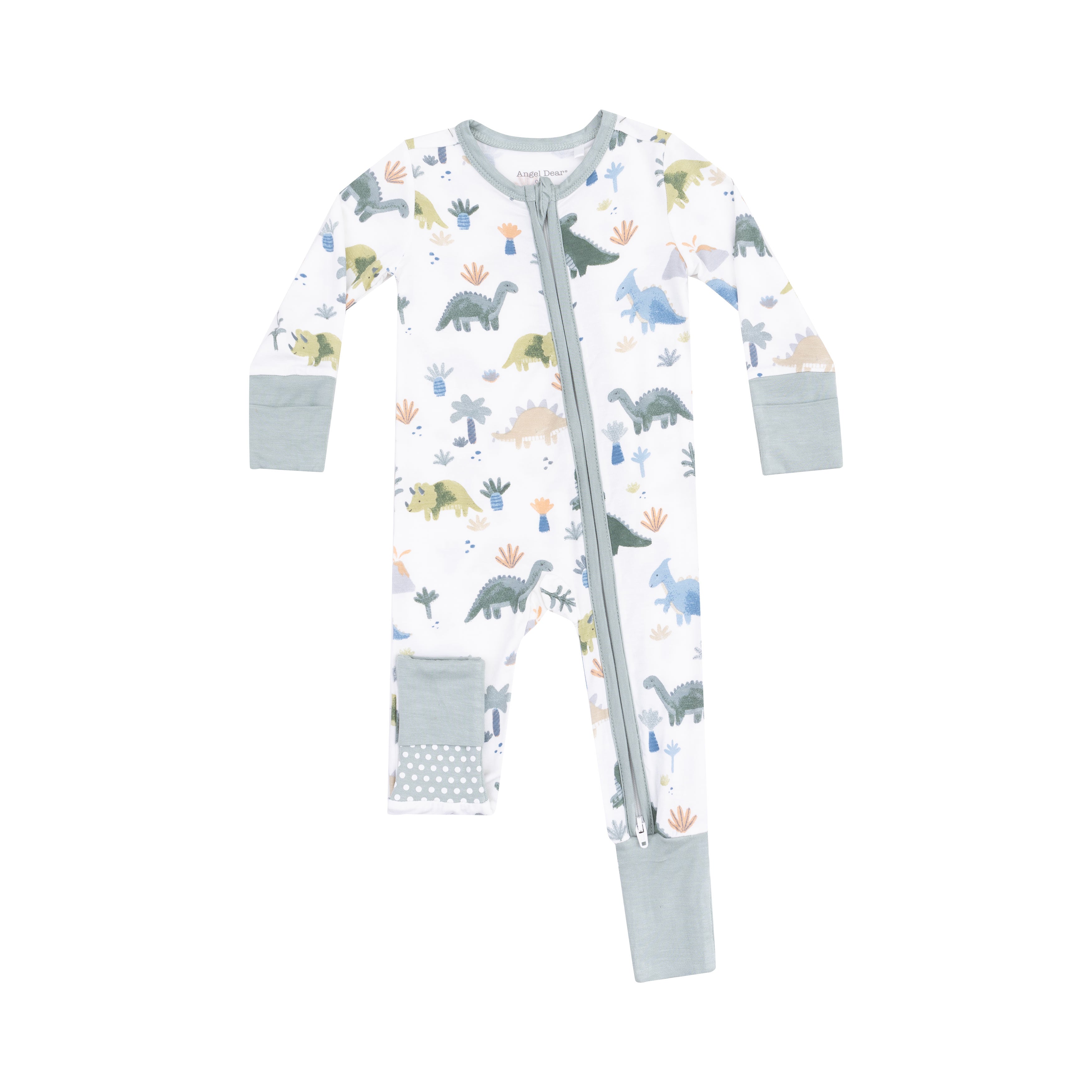 pastel dino zipper convertible footie