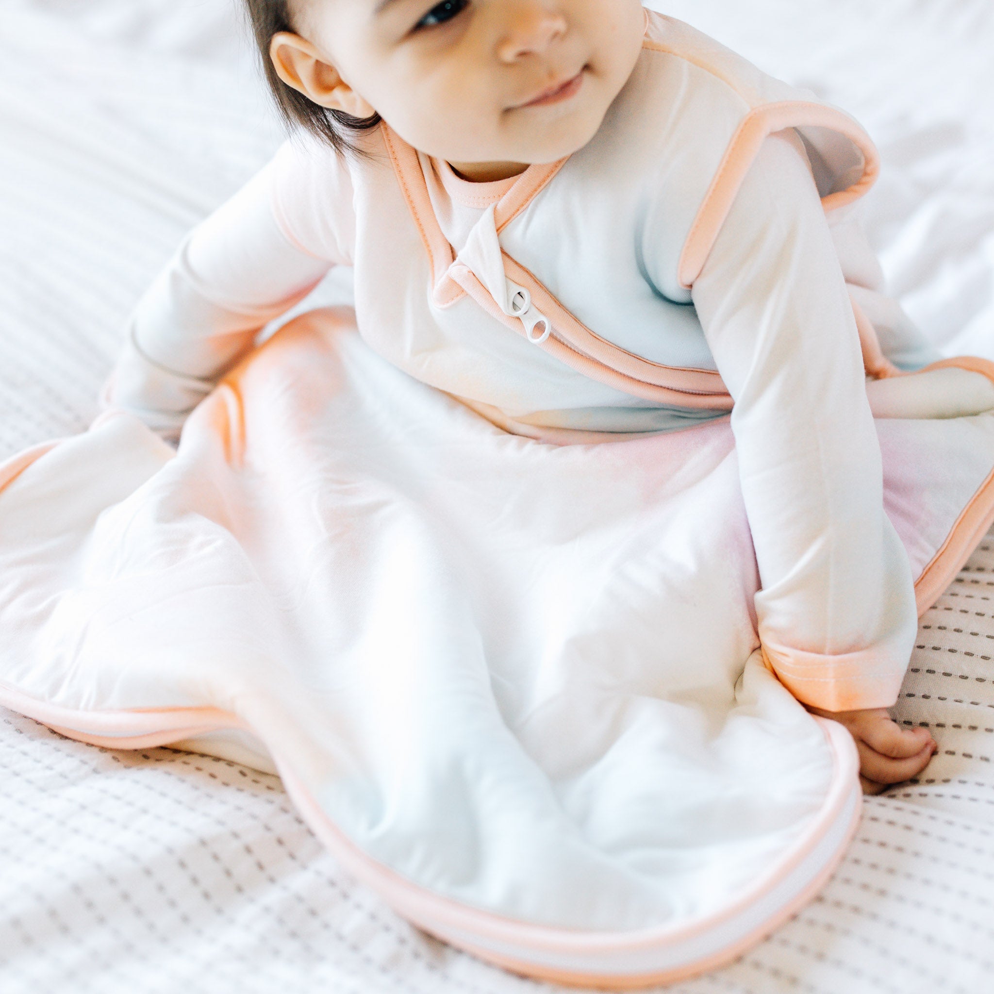 peach tie dye sleep sack