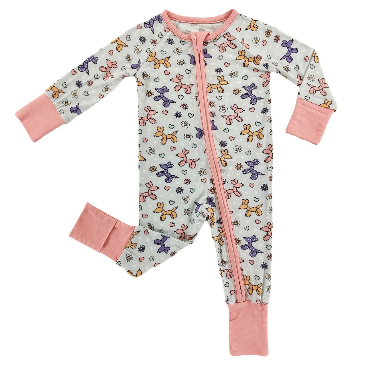 pink balloon animal convertible footie
