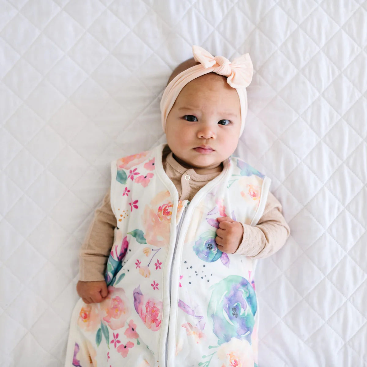 pink blue floral sleep bag baby