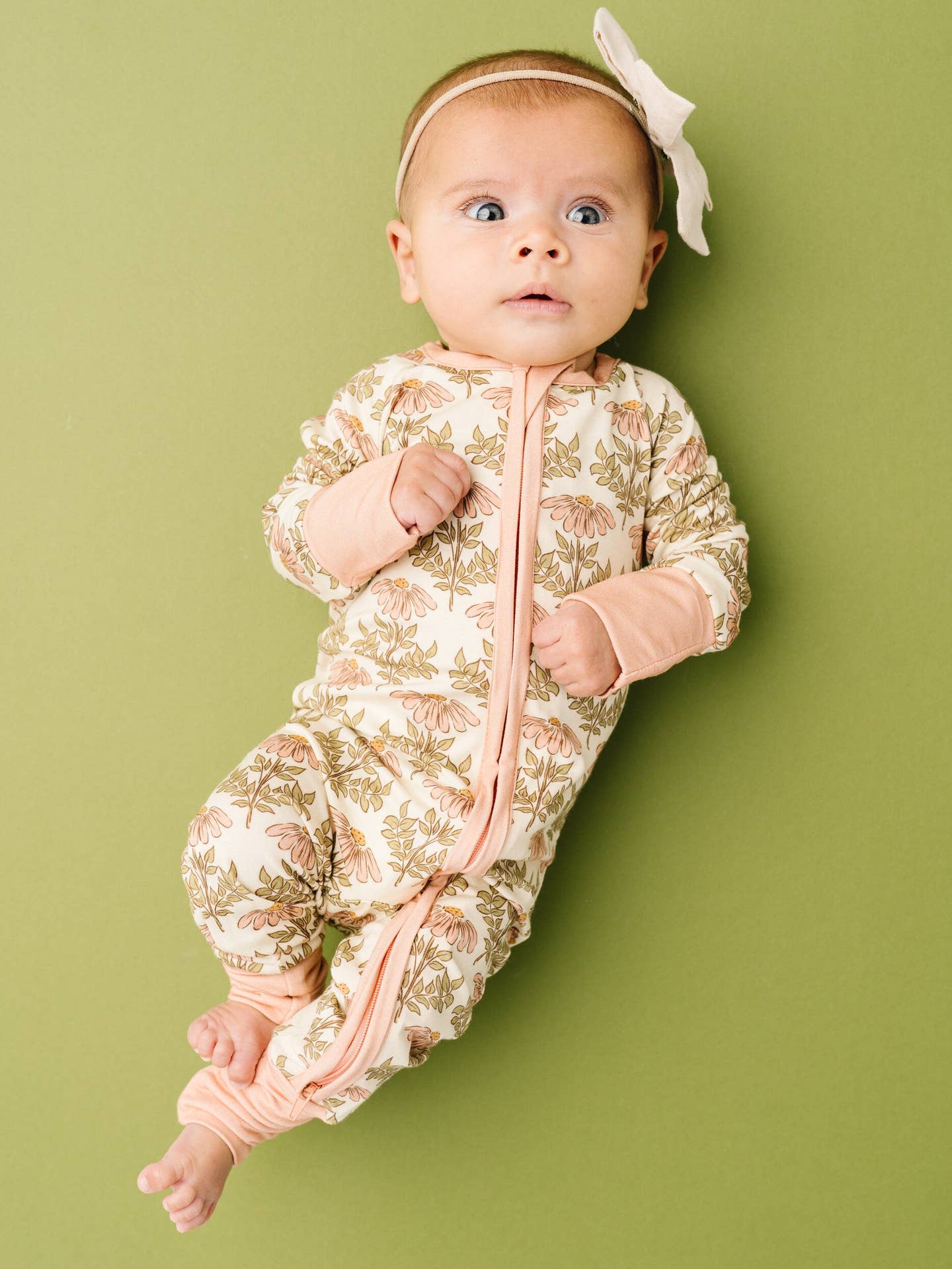 pink daisy convertible footie