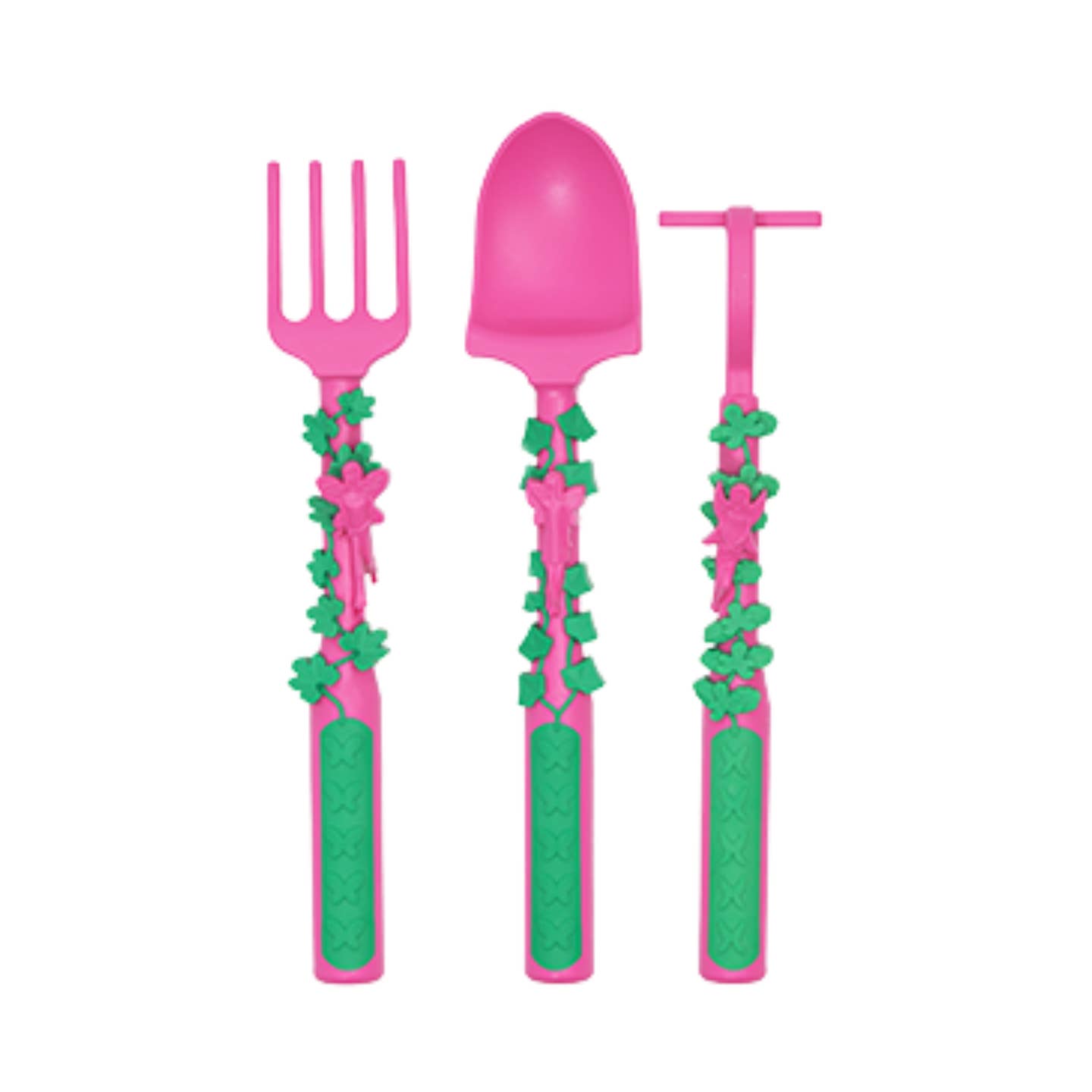 pink garden toddler utensil set