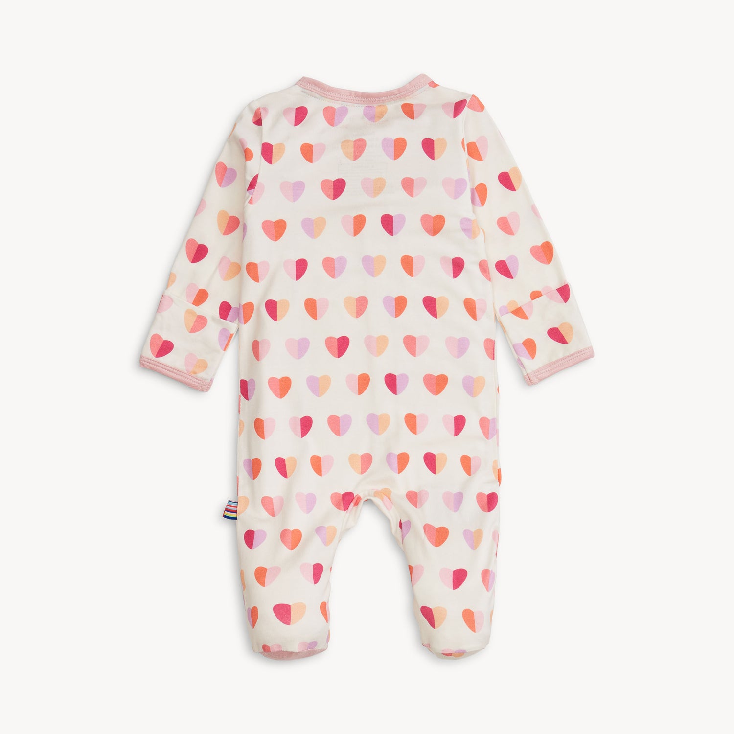 pink heart magnetic footie with foldover cuffs