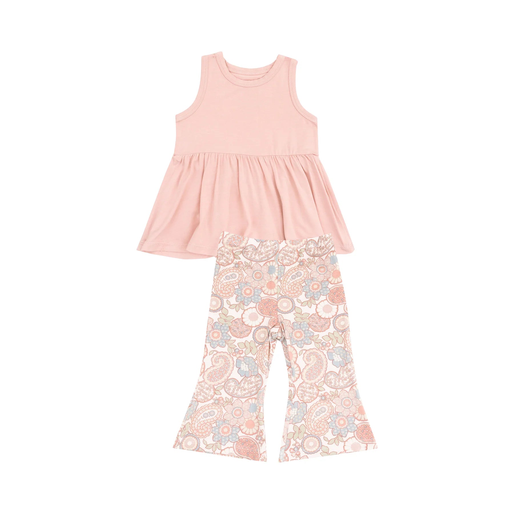pink paisley toddler girl two piece set